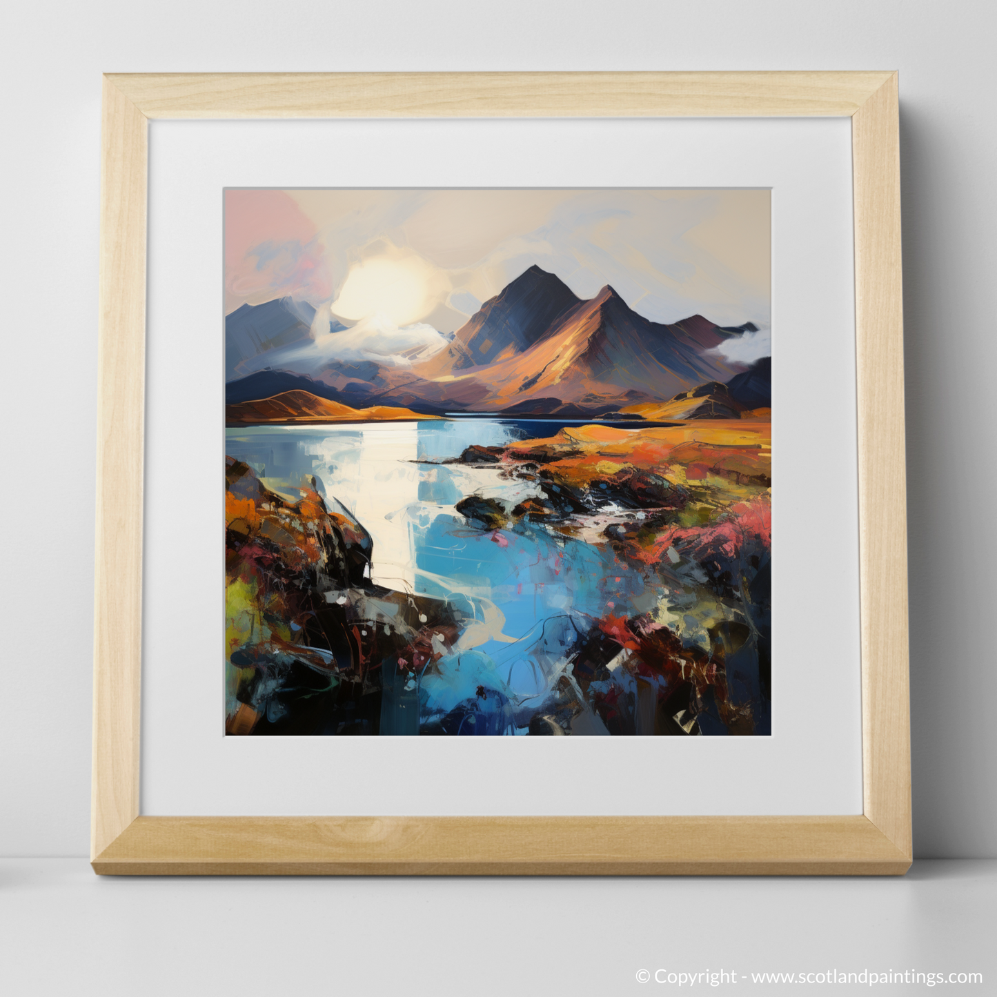 Art Print of The Cuillin, Isle of Skye with a natural frame