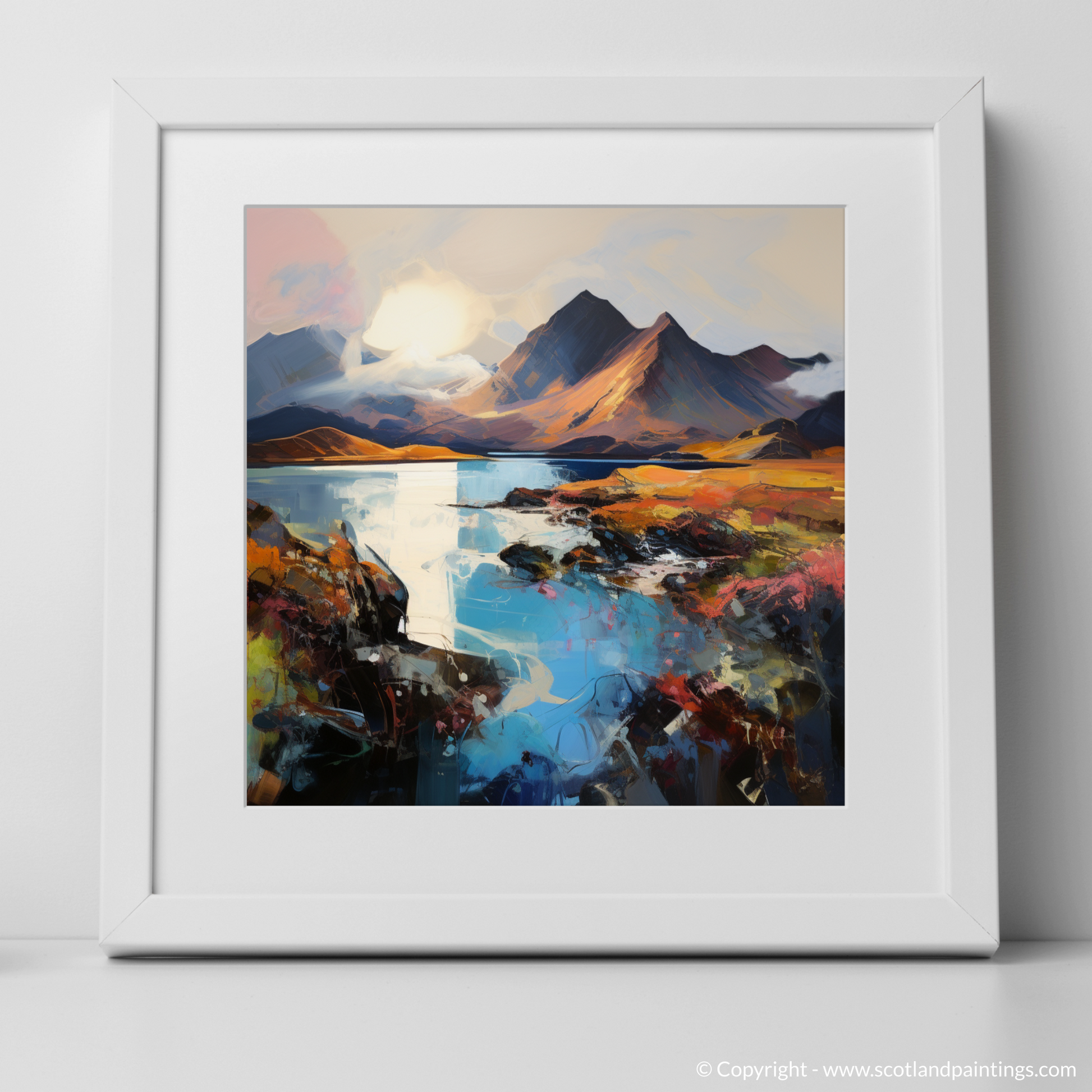 Art Print of The Cuillin, Isle of Skye with a white frame