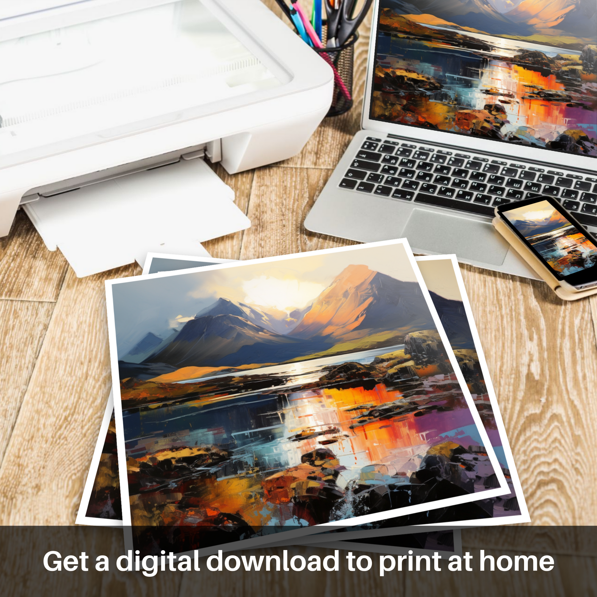 Downloadable and printable picture of The Cuillin, Isle of Skye