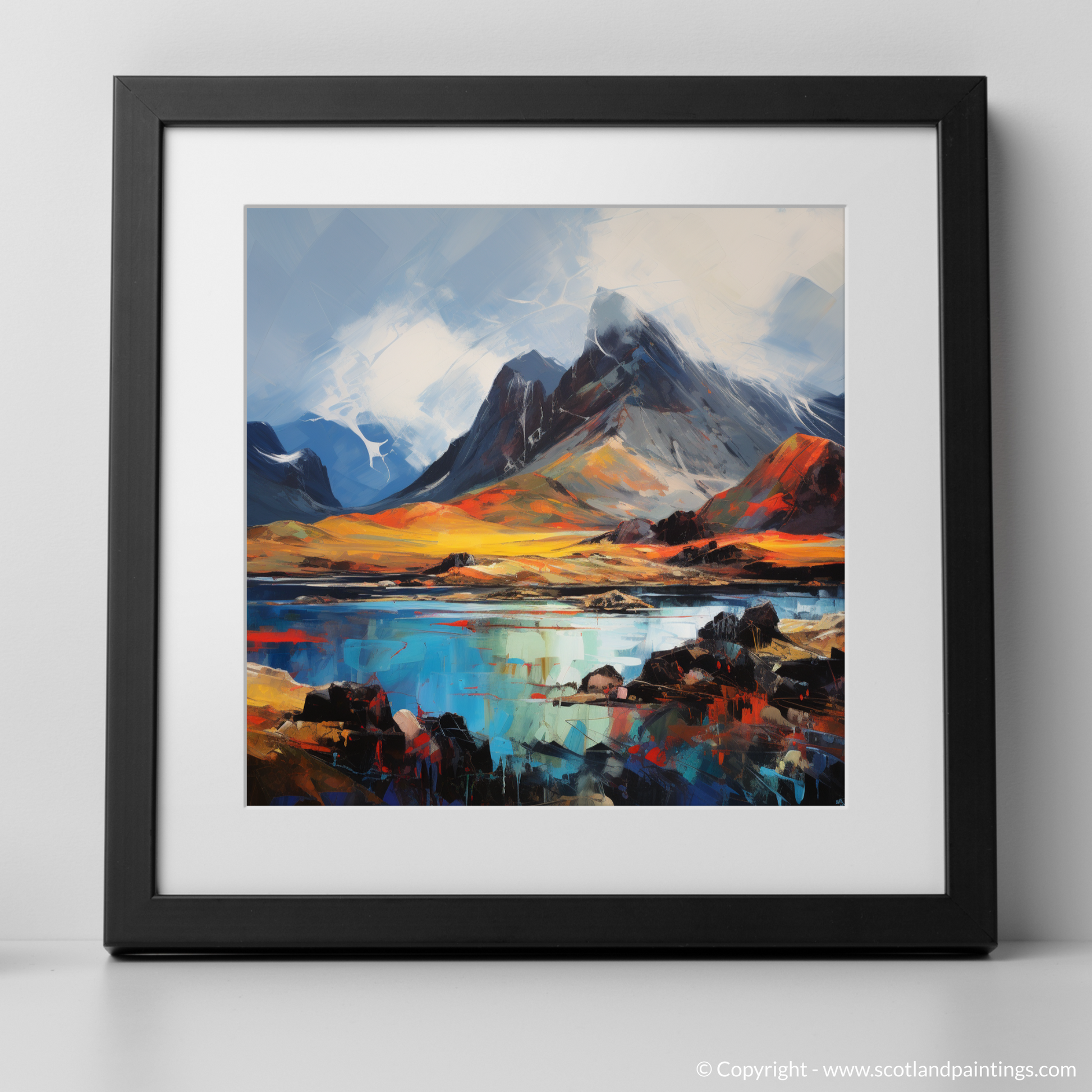 Art Print of The Cuillin, Isle of Skye with a black frame