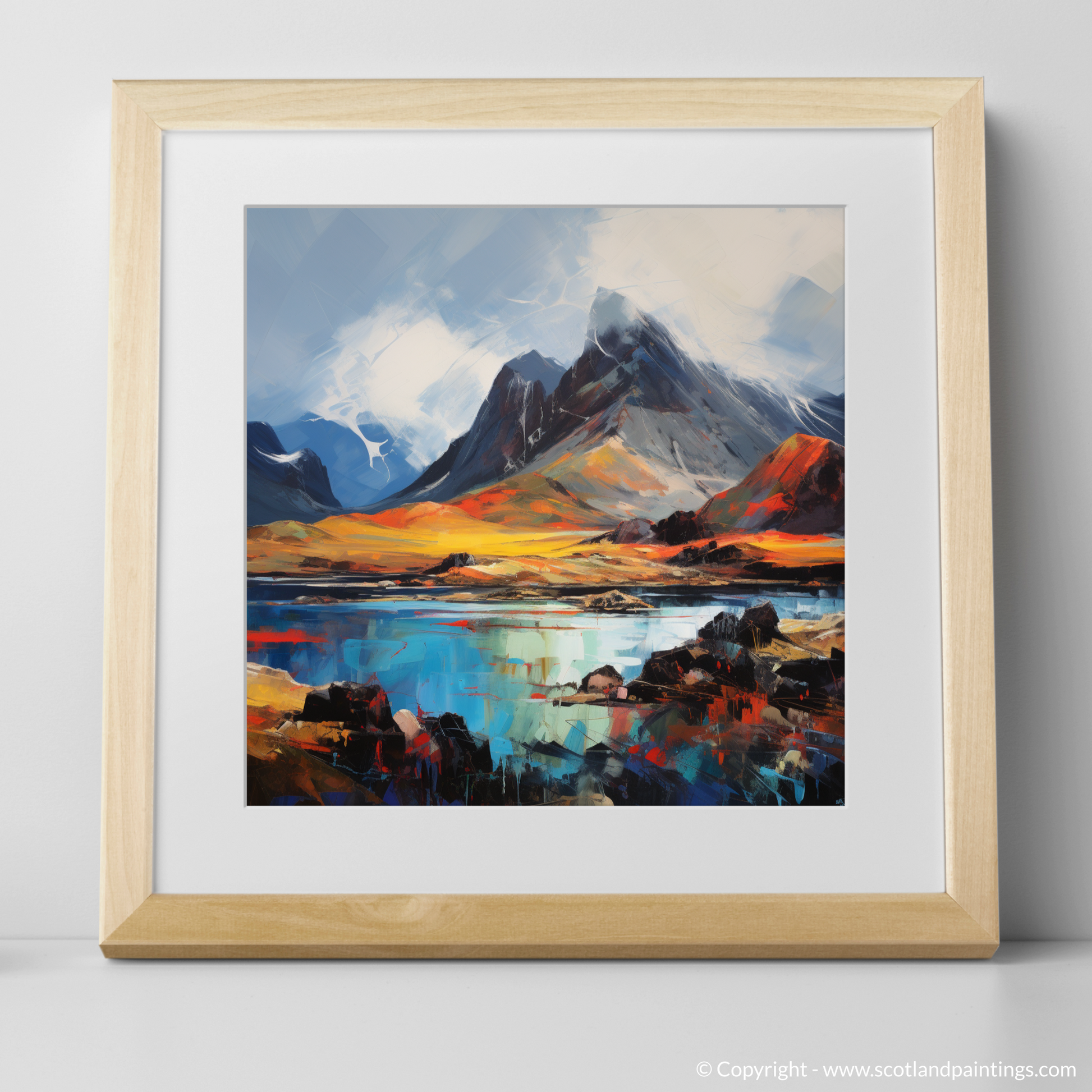 Art Print of The Cuillin, Isle of Skye with a natural frame