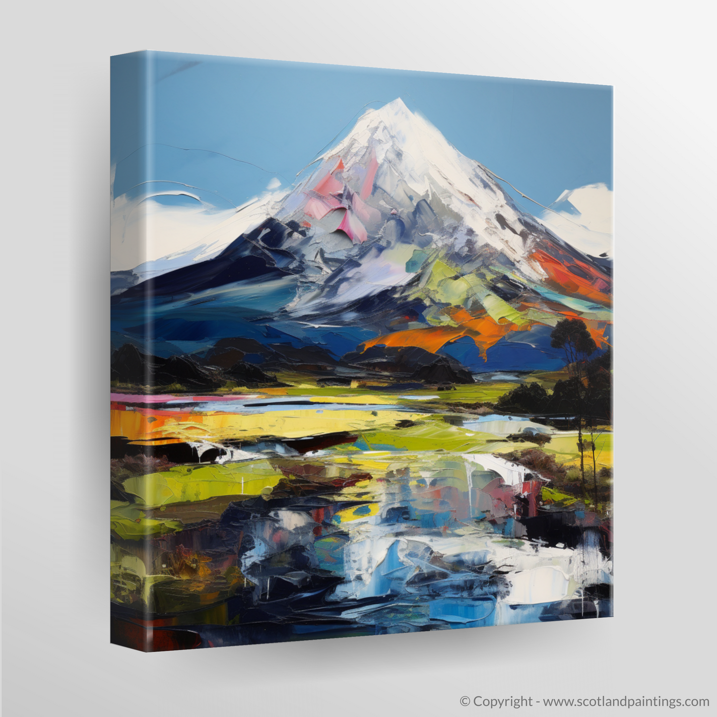 Painting and Art Print of Schiehallion. Schiehallion's Essence: An Expressionist Ode to Scottish Munros.