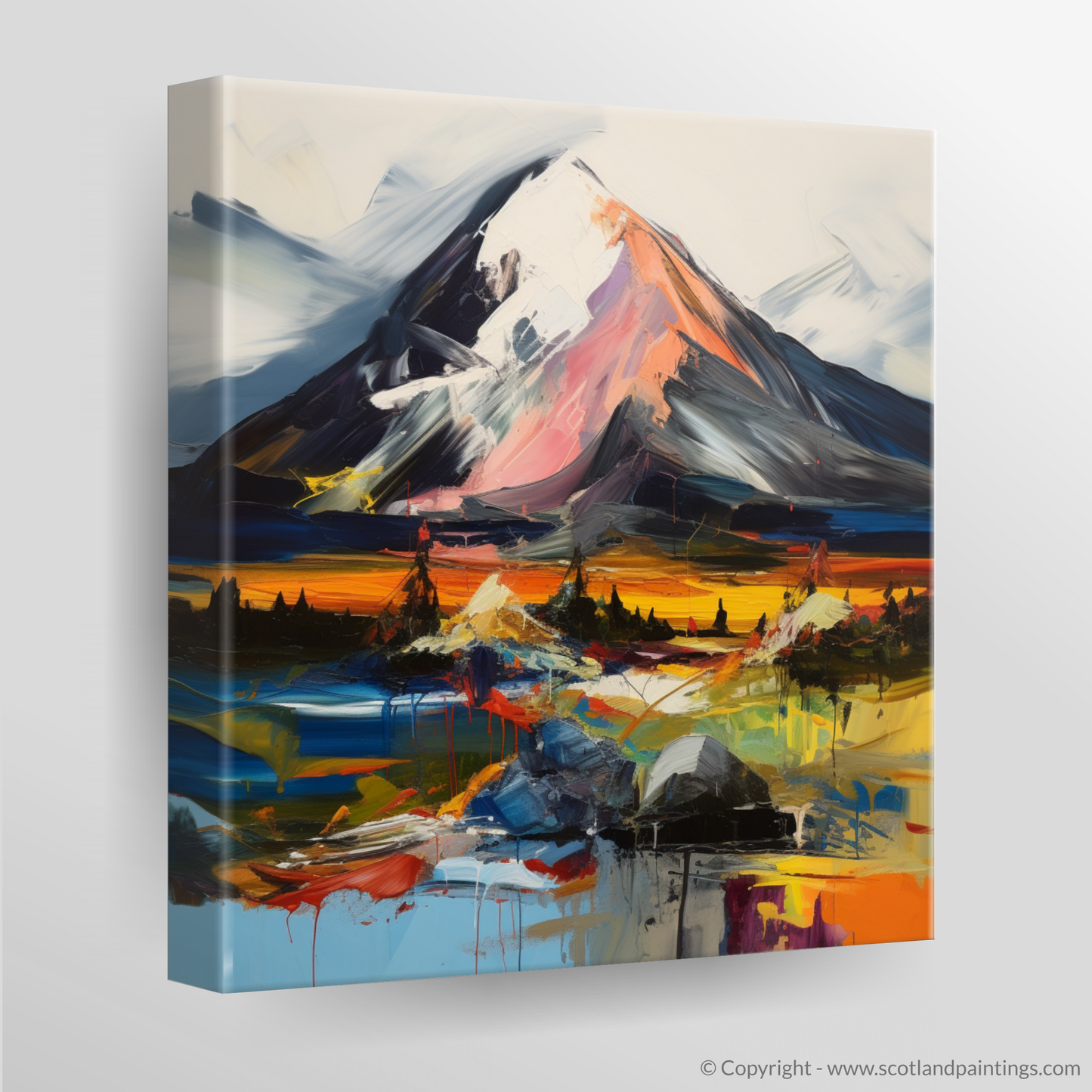 Painting and Art Print of Schiehallion. Schiehallion Reimagined: An Expressionist Tribute to the Scottish Munros.