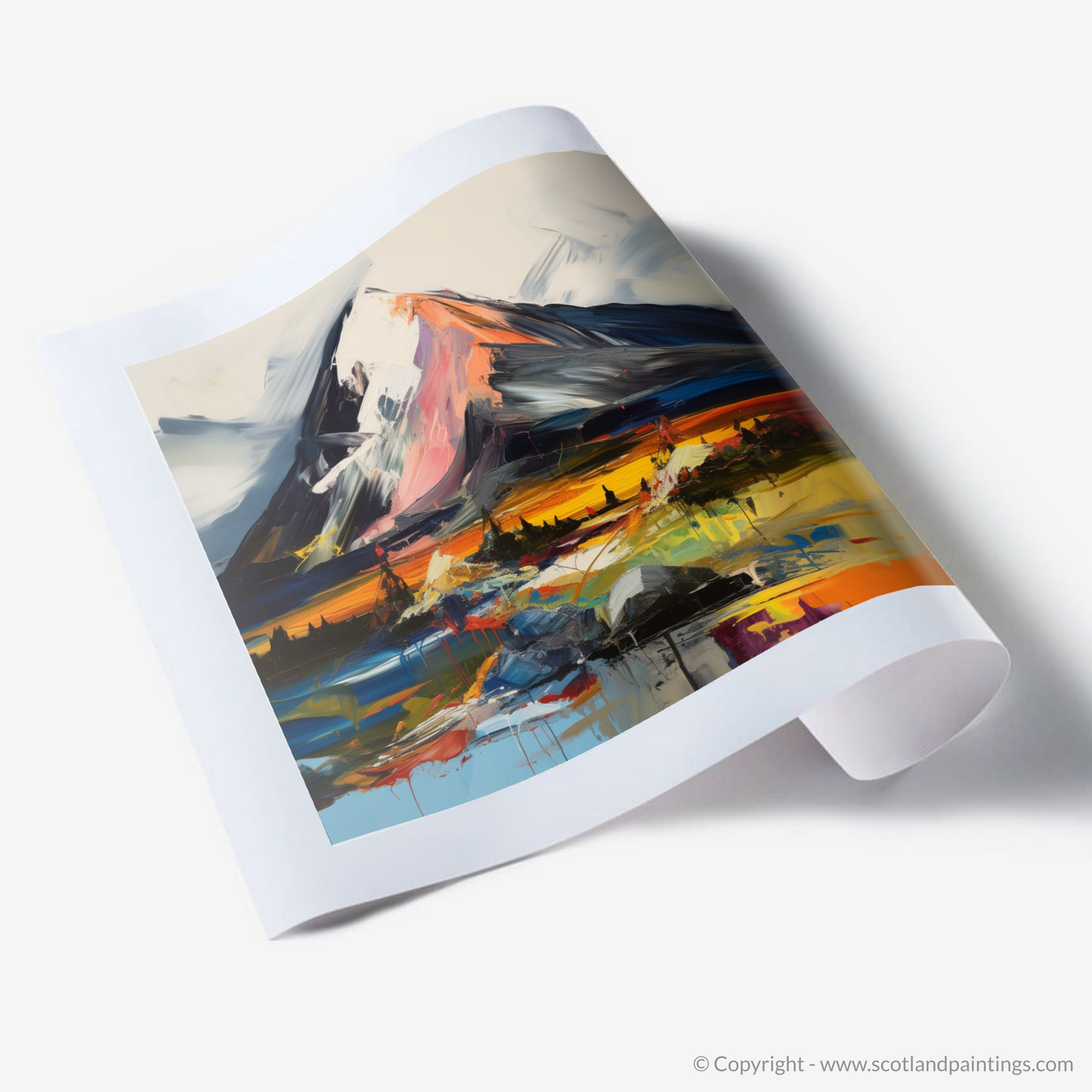 Painting and Art Print of Schiehallion. Schiehallion Reimagined: An Expressionist Tribute to the Scottish Munros.