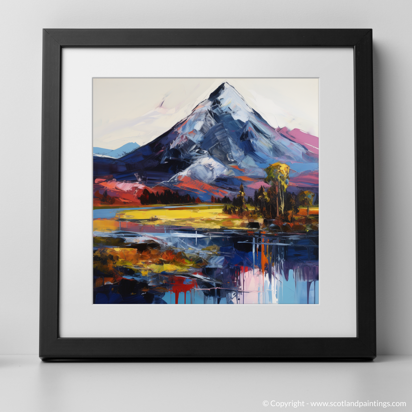 Painting and Art Print of Schiehallion. Majestic Schiehallion: An Expressionist Ode to Scotland's Rugged Beauty.