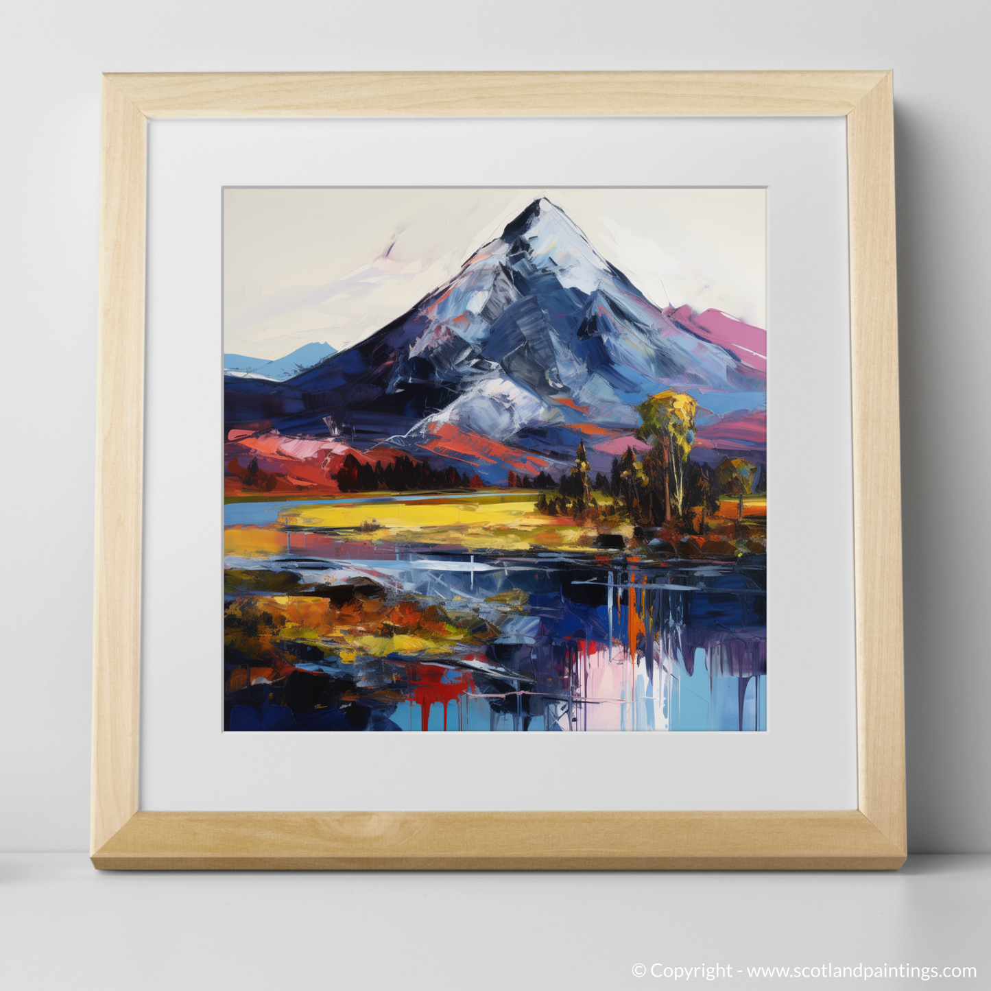 Painting and Art Print of Schiehallion. Majestic Schiehallion: An Expressionist Ode to Scotland's Rugged Beauty.