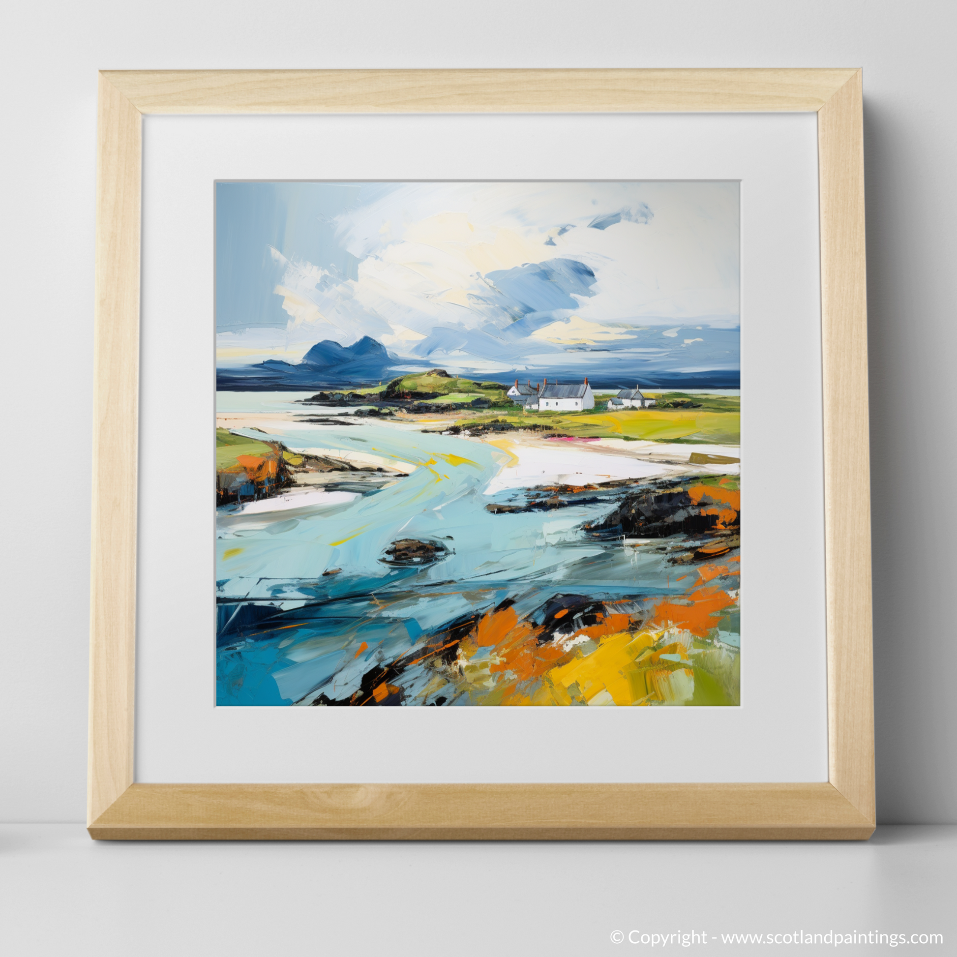 Art Print of Isle of Tiree, Inner Hebrides with a natural frame