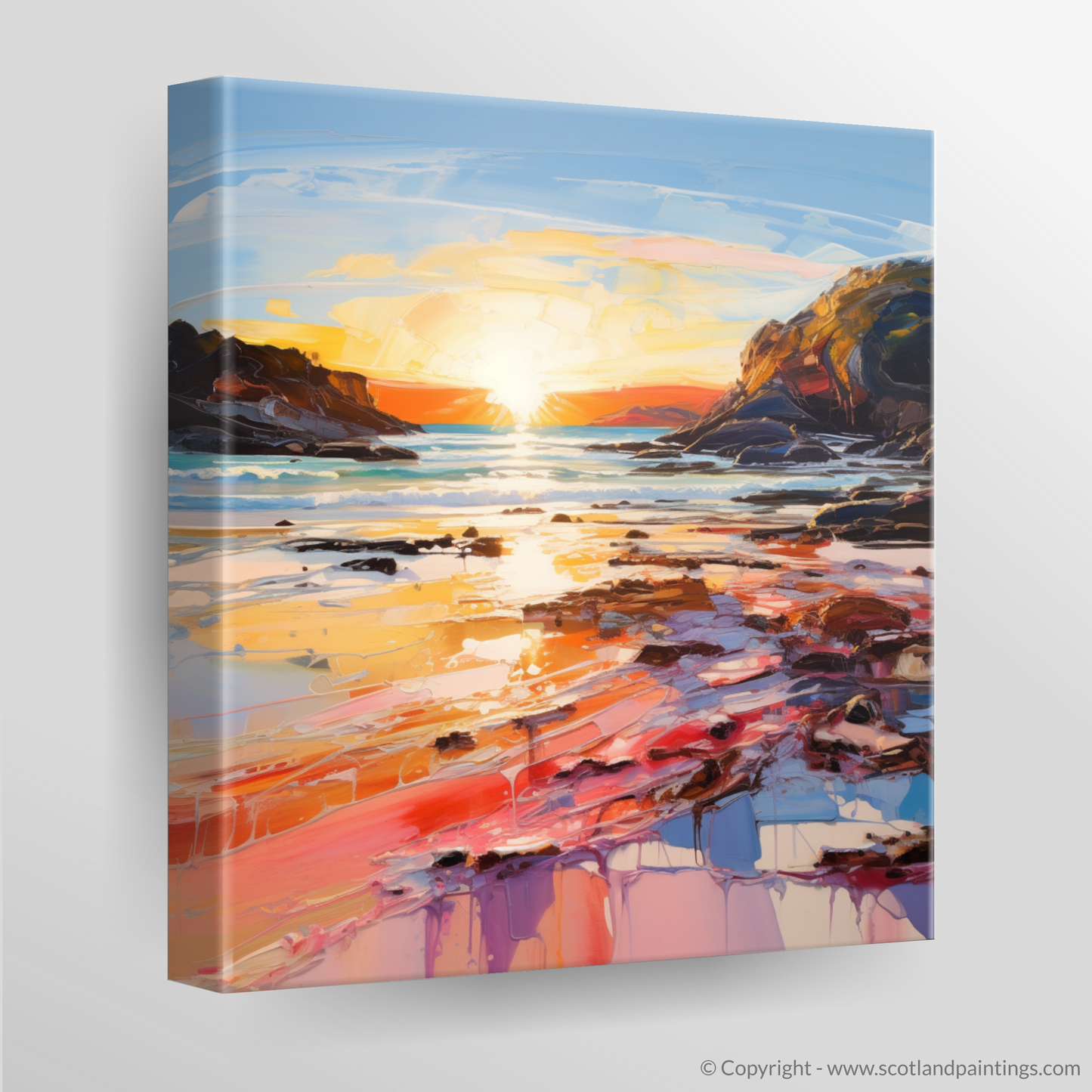 Canvas Print of Coral Beach at golden hour