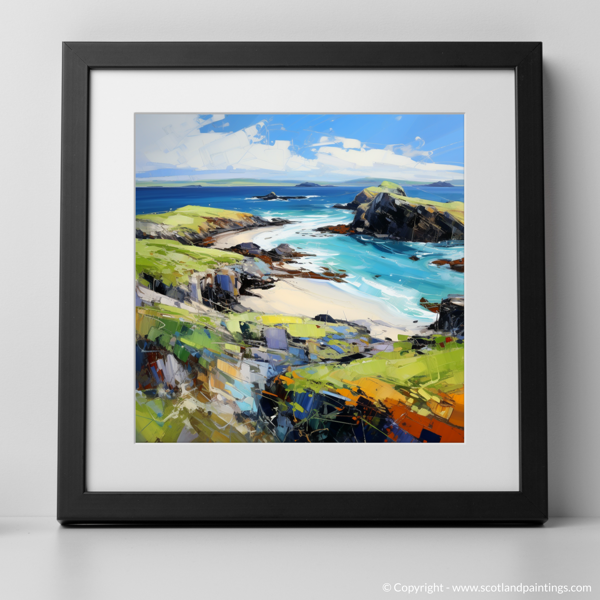 Art Print of Kiloran Bay, Isle of Colonsay with a black frame