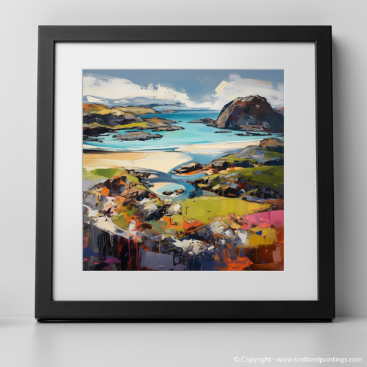 Art Print of Kiloran Bay, Isle of Colonsay with a black frame