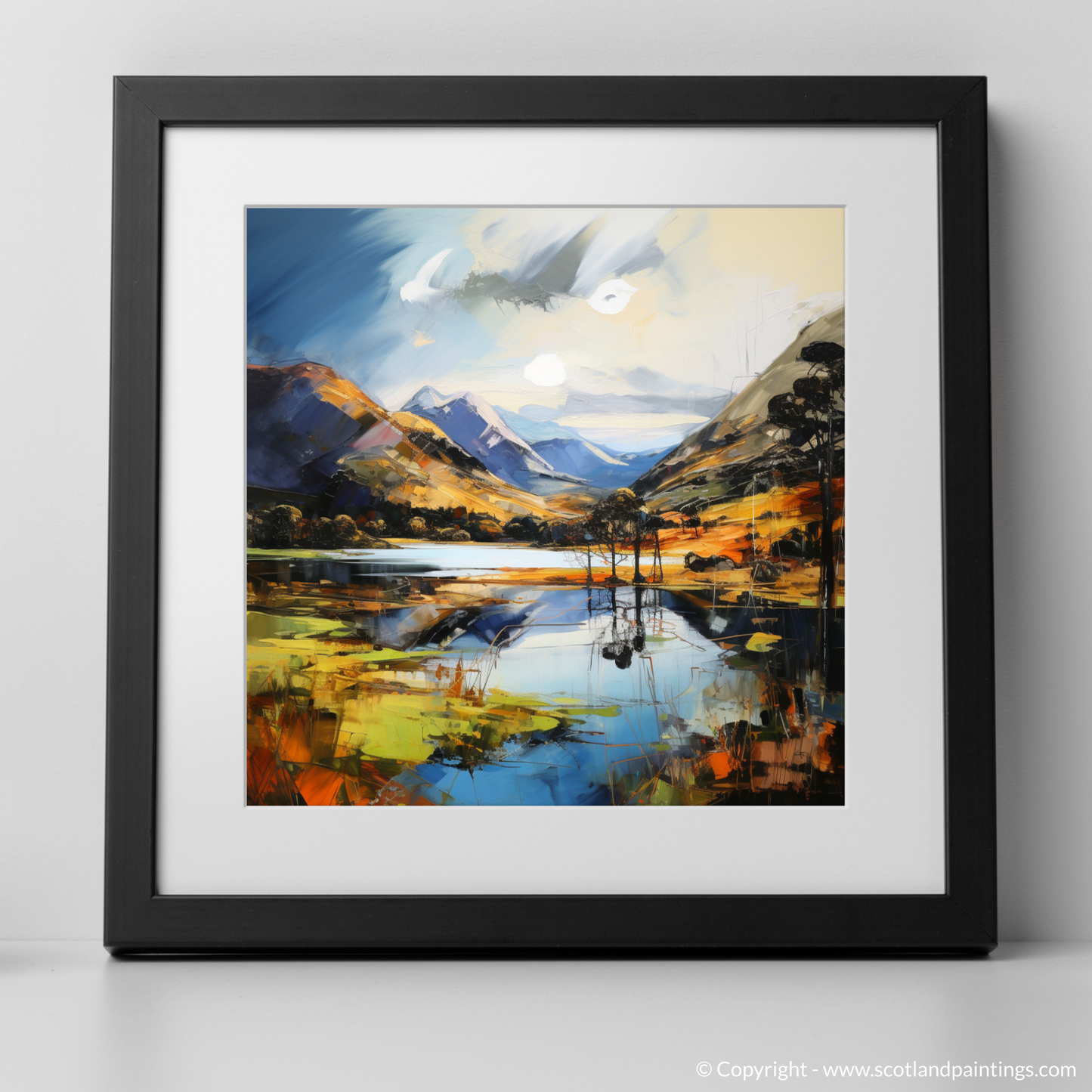 Art Print of Loch Shiel, Highlands with a black frame