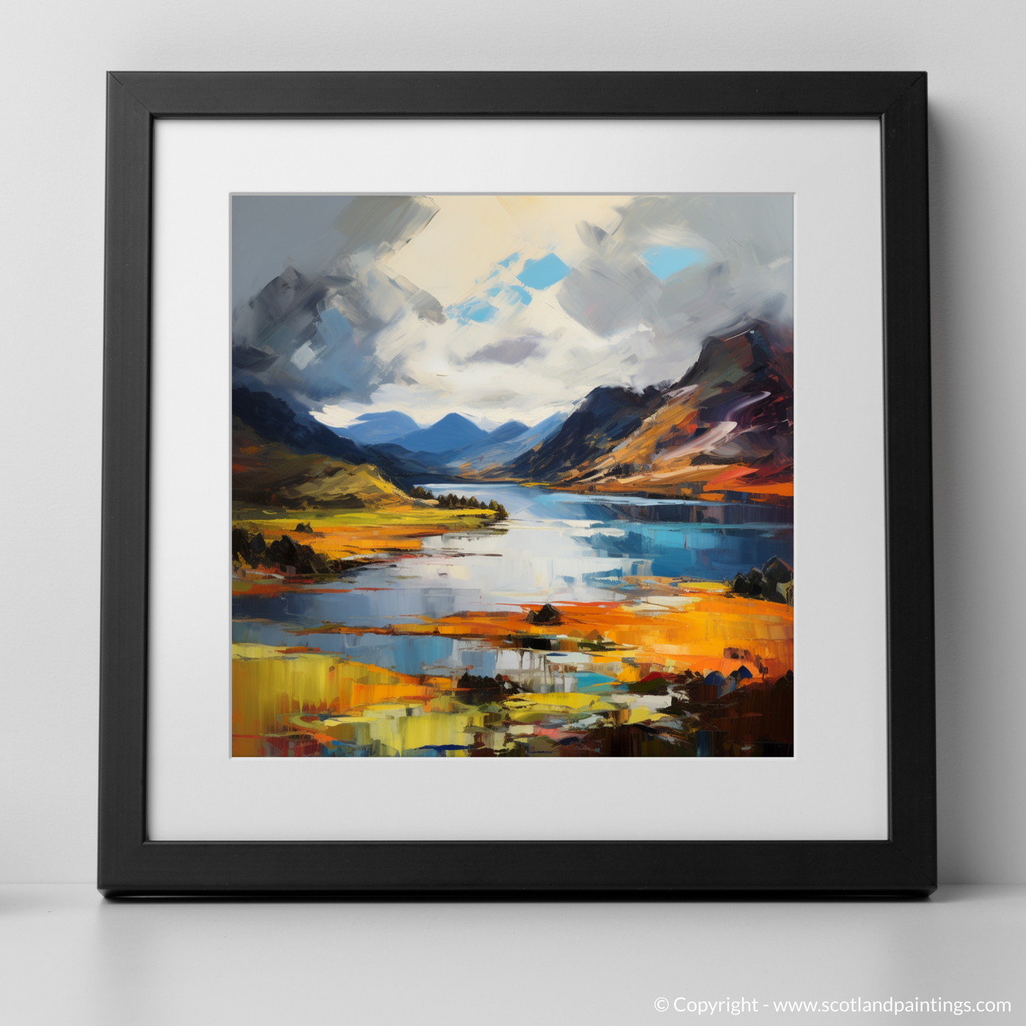 Art Print of Loch Shiel, Highlands with a black frame