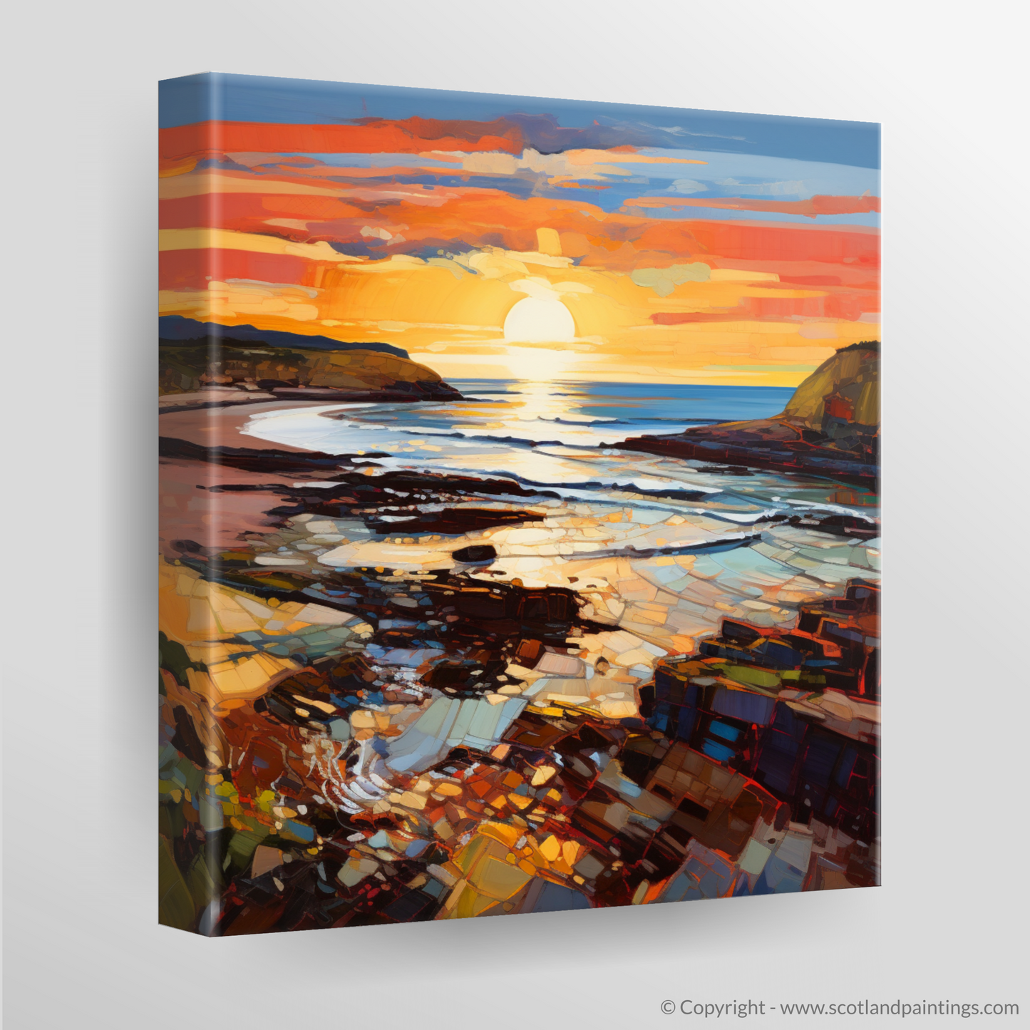 Canvas Print of Coldingham Bay at golden hour