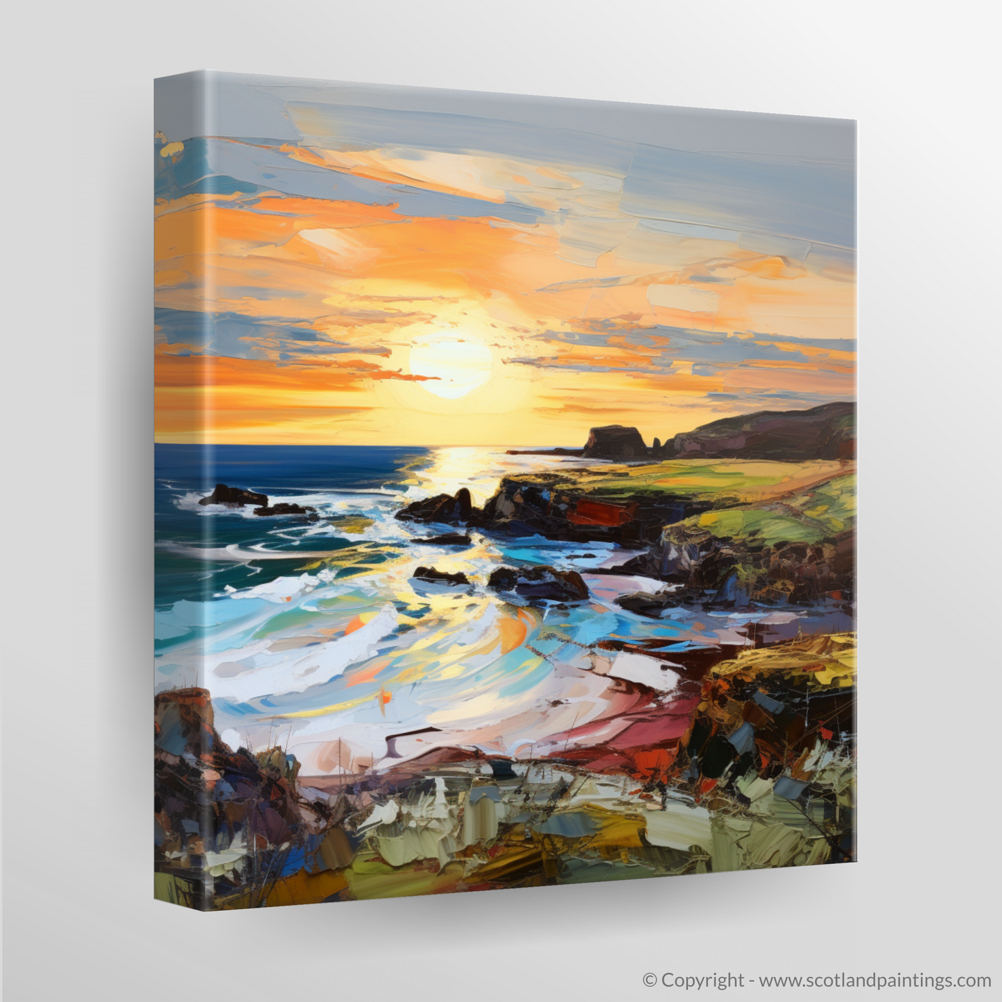 Canvas Print of Coldingham Bay at golden hour