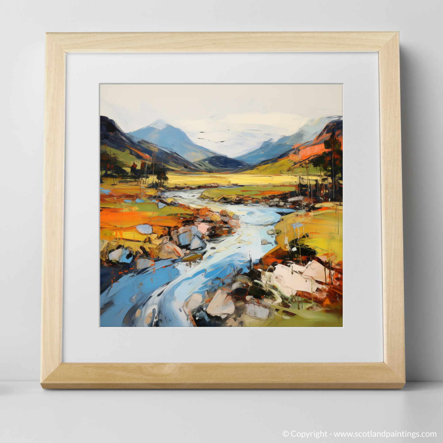 Art Print of Glen Esk, Angus with a natural frame