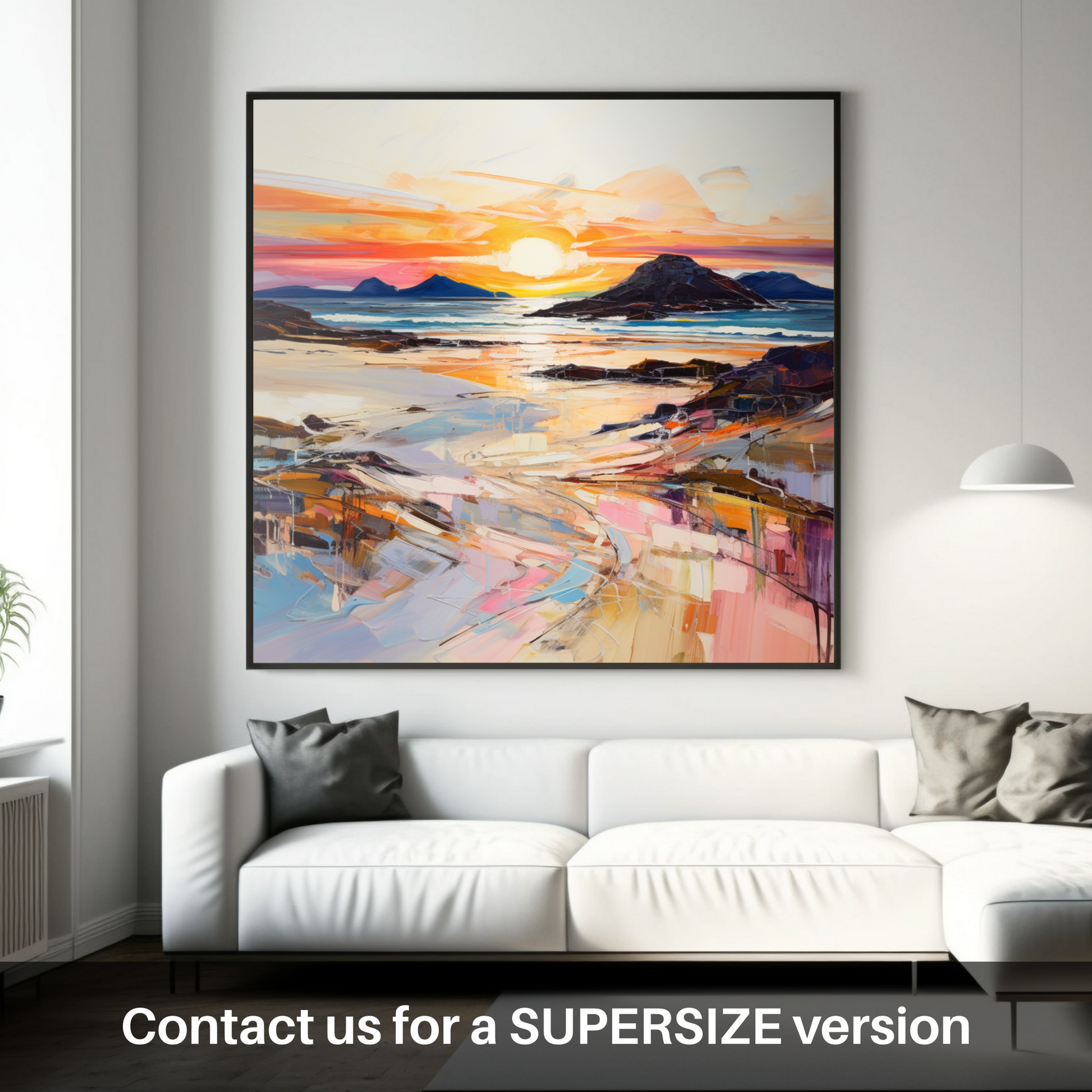 Huge supersize print of Traigh Mhor at sunset