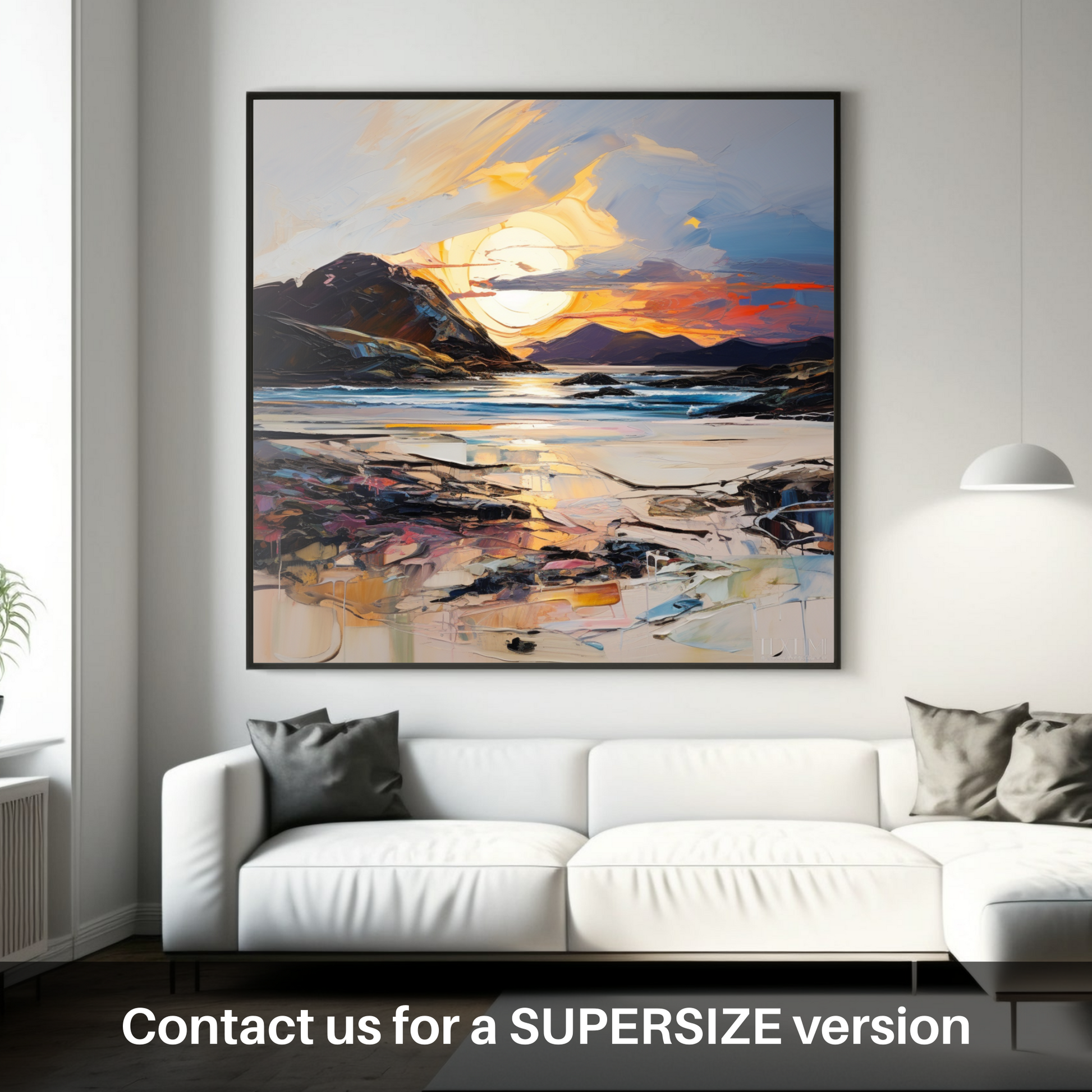 Huge supersize print of Traigh Mhor at sunset