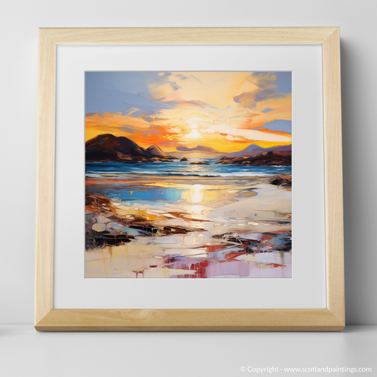 Art Print of Traigh Mhor at sunset with a natural frame