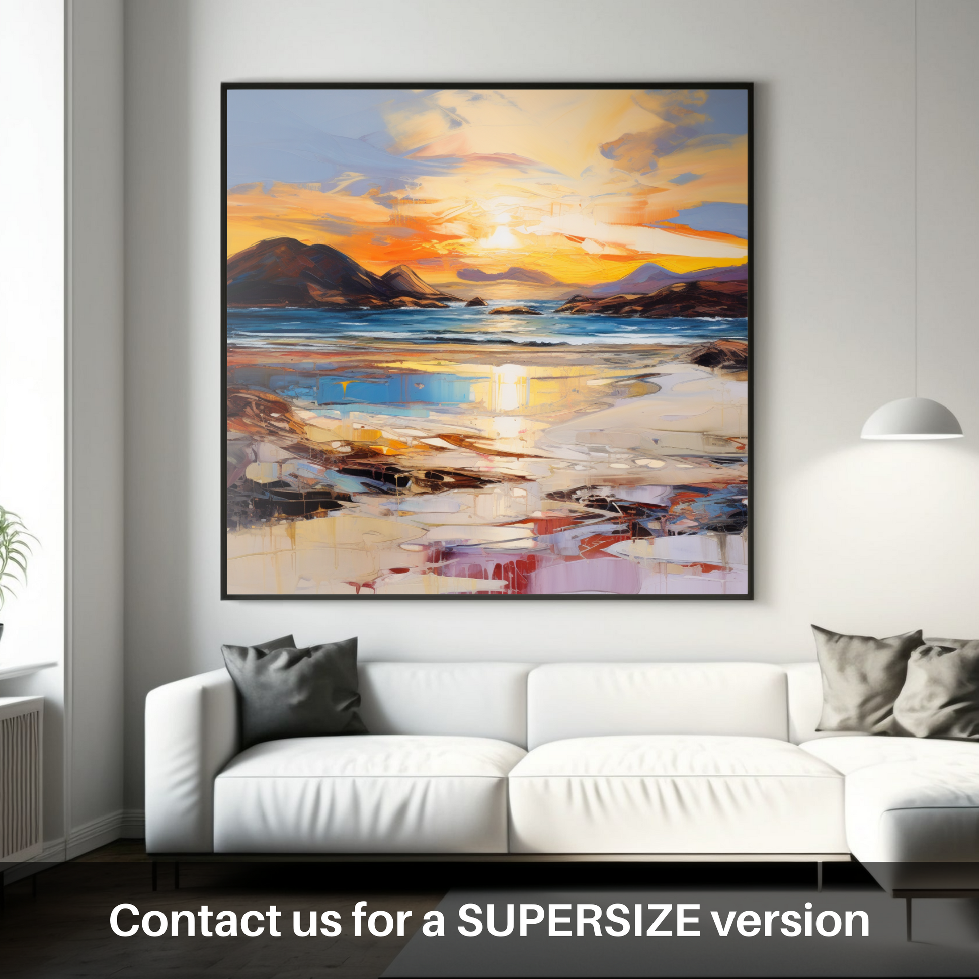 Huge supersize print of Traigh Mhor at sunset