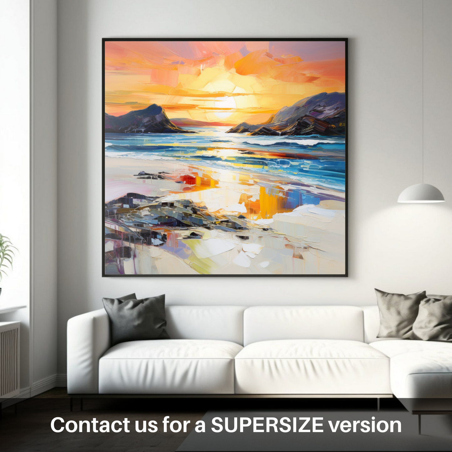 Huge supersize print of Traigh Mhor at sunset