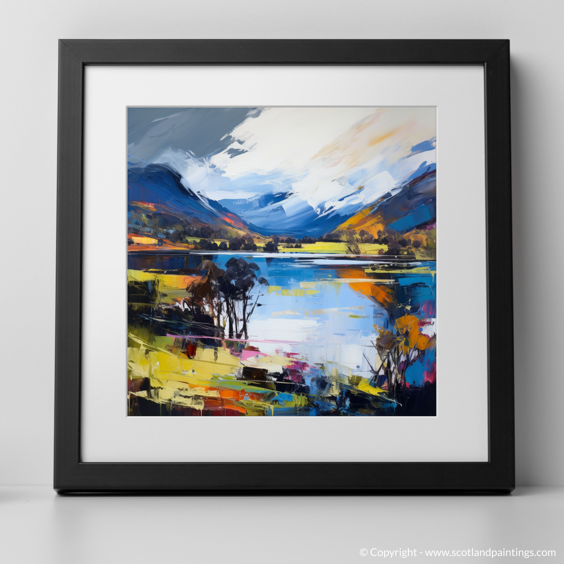 Art Print of Loch Earn, Perth and Kinross with a black frame