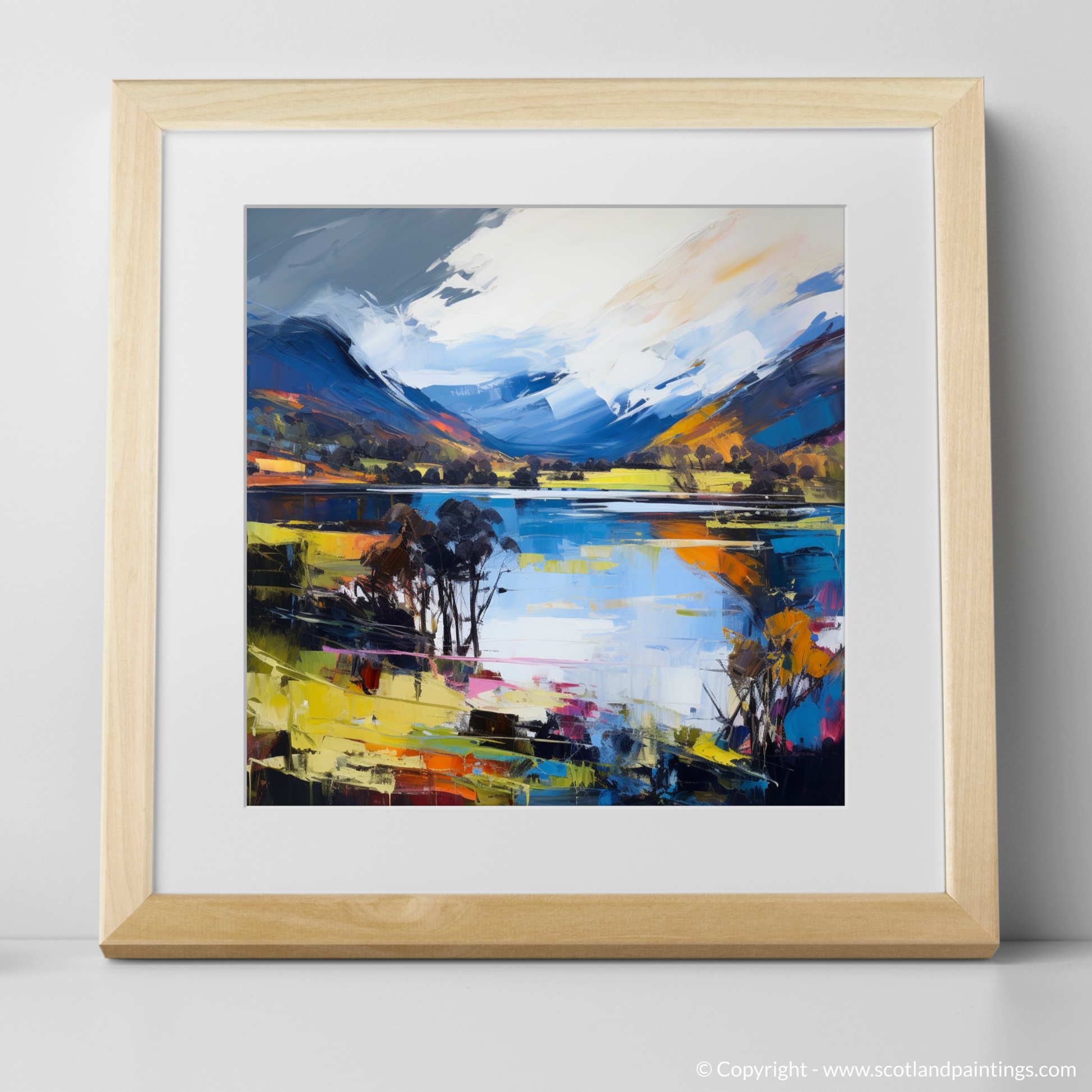 Art Print of Loch Earn, Perth and Kinross with a natural frame