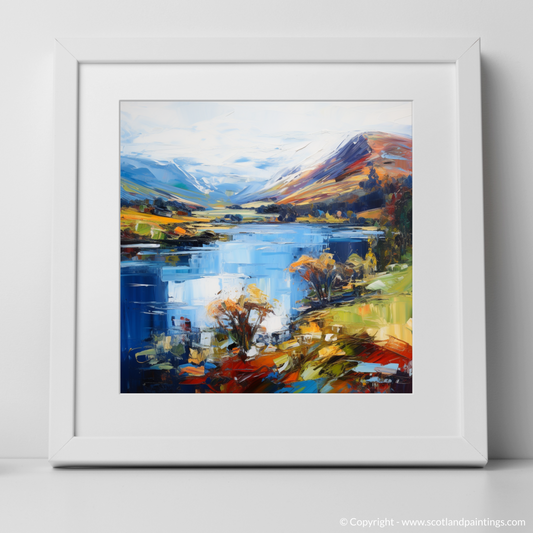 Art Print of Loch Earn, Perth and Kinross with a white frame