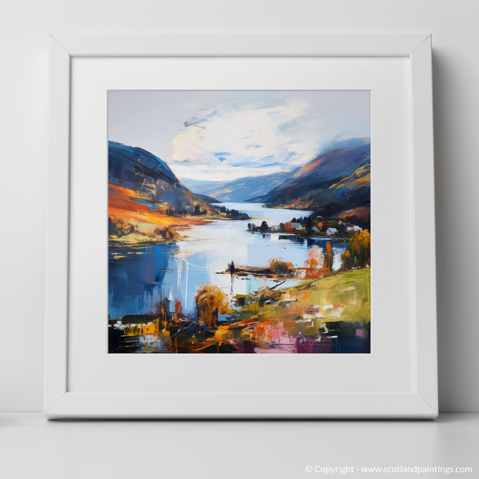 Art Print of Loch Earn, Perth and Kinross with a white frame