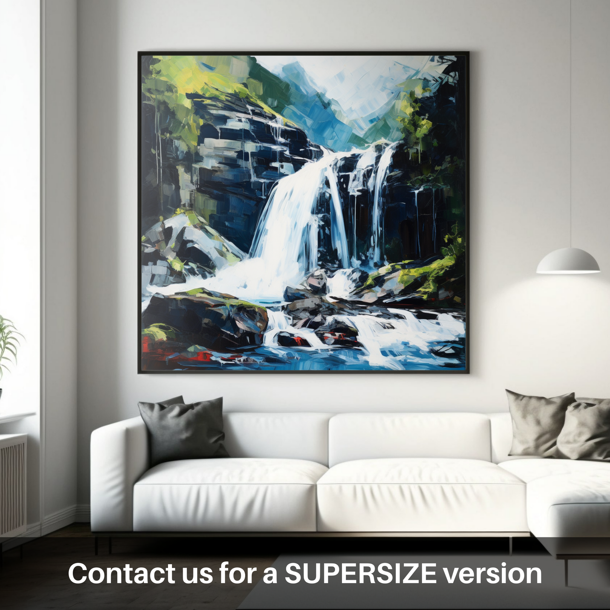 Huge supersize print of Cascading waterfall in Glencoe