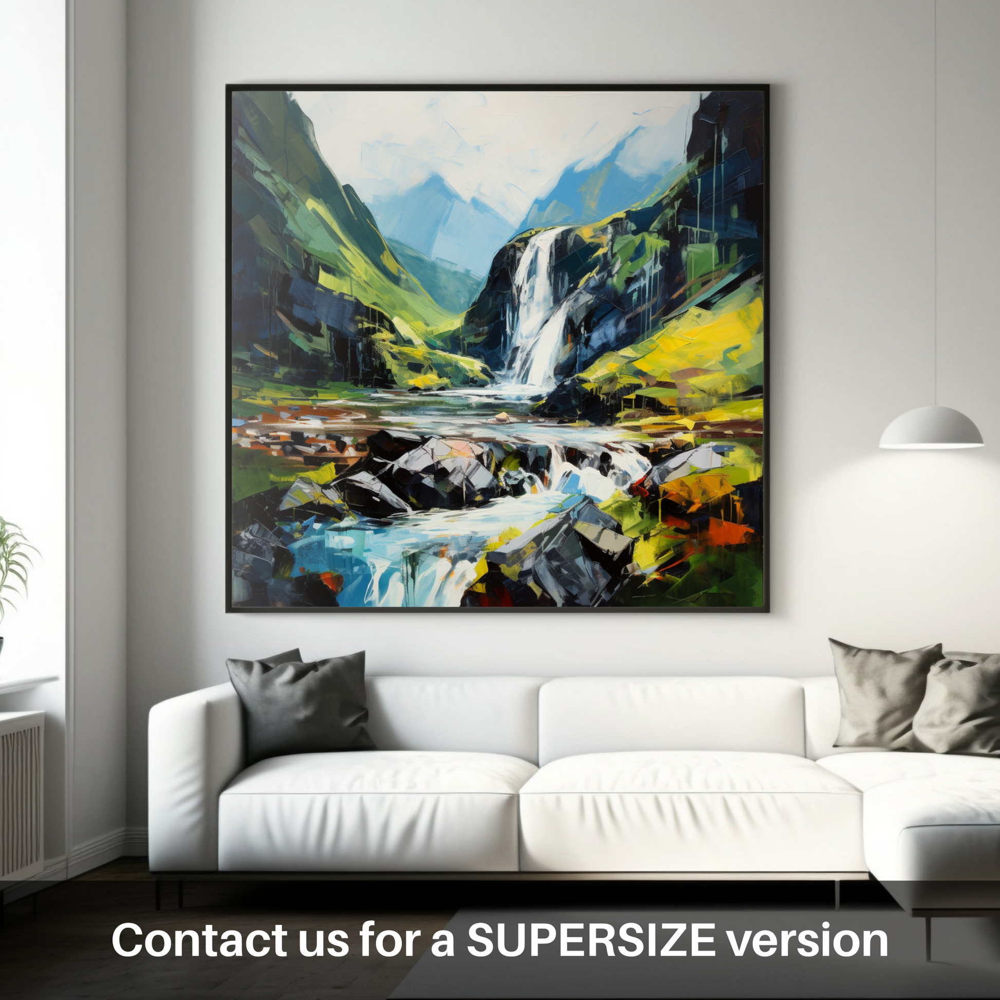 Huge supersize print of Cascading waterfall in Glencoe