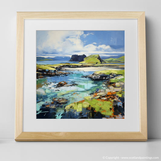 Art Print of Isle of Canna, Inner Hebrides with a natural frame