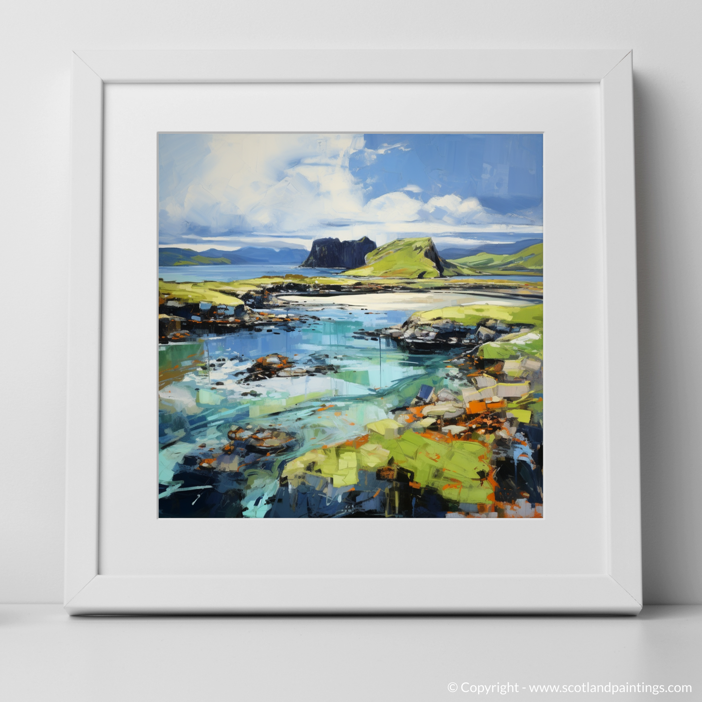 Art Print of Isle of Canna, Inner Hebrides with a white frame