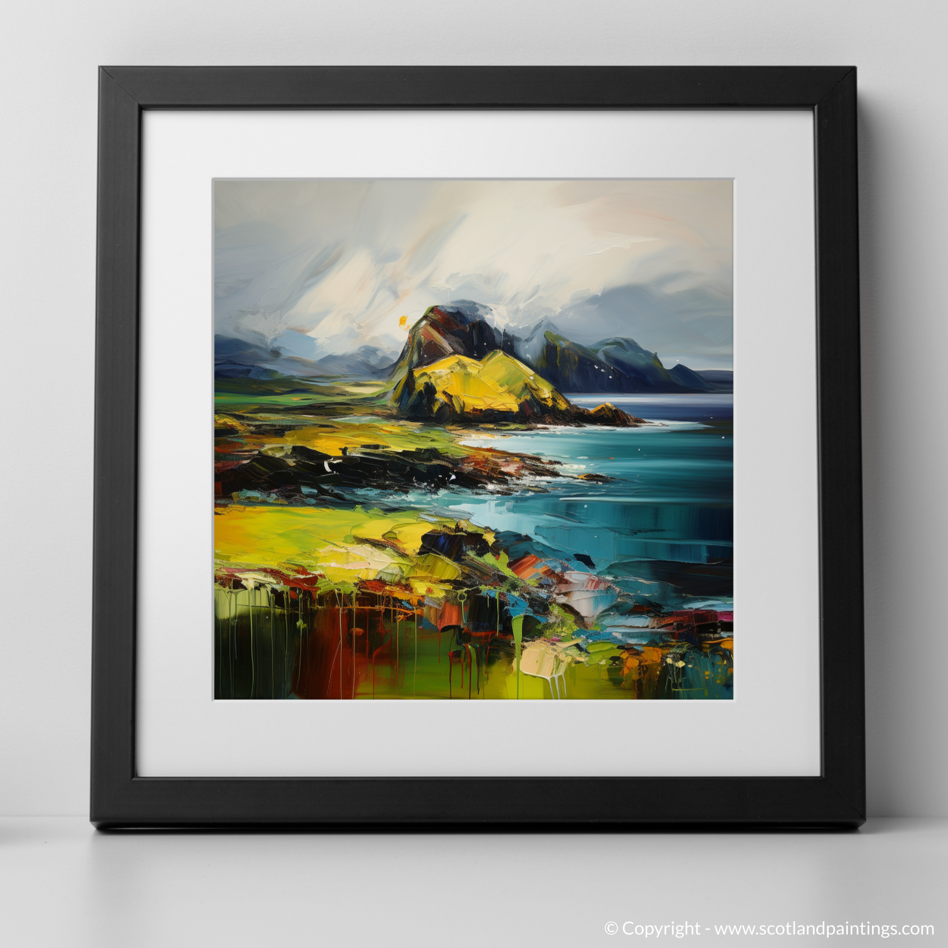 Art Print of Isle of Canna, Inner Hebrides with a black frame