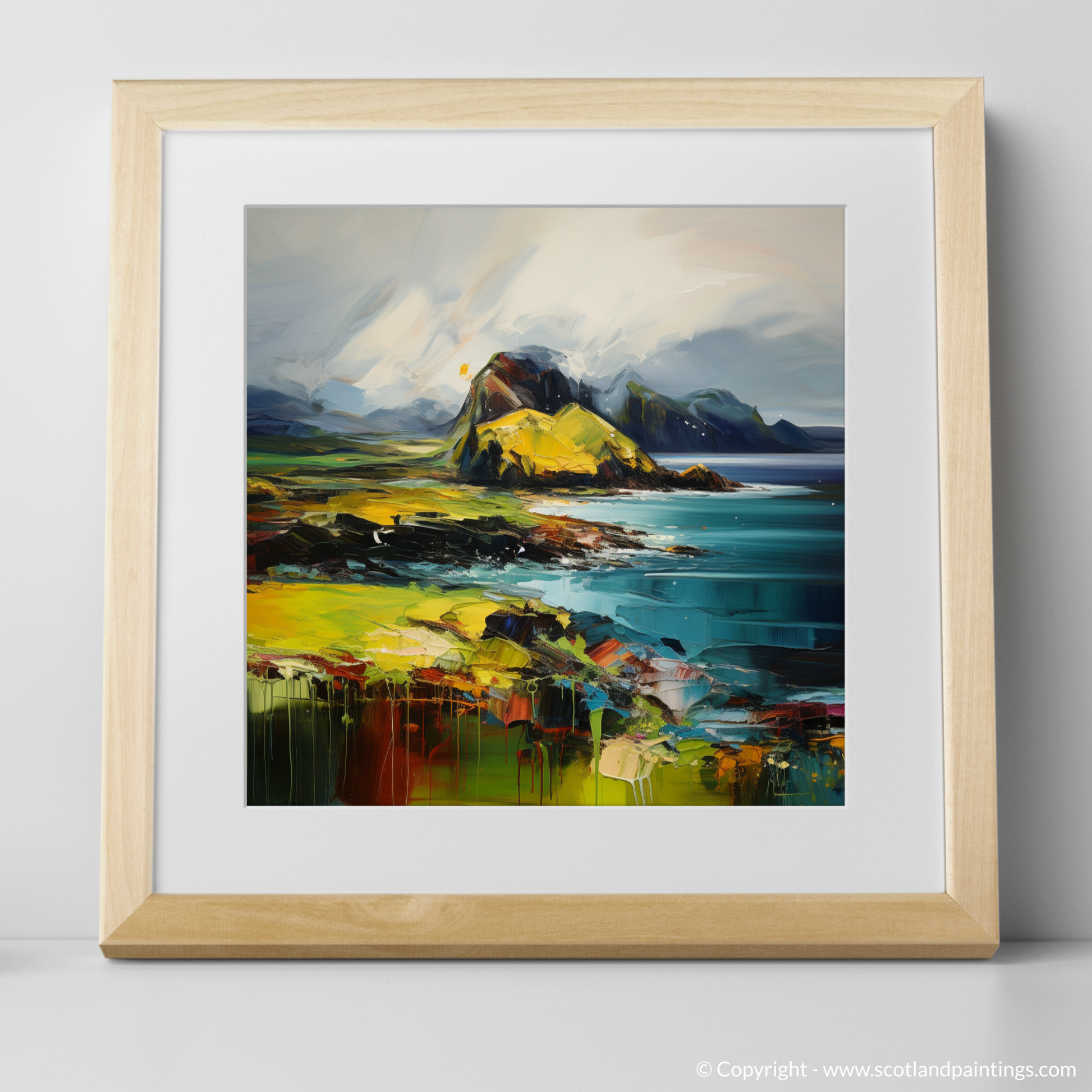 Art Print of Isle of Canna, Inner Hebrides with a natural frame