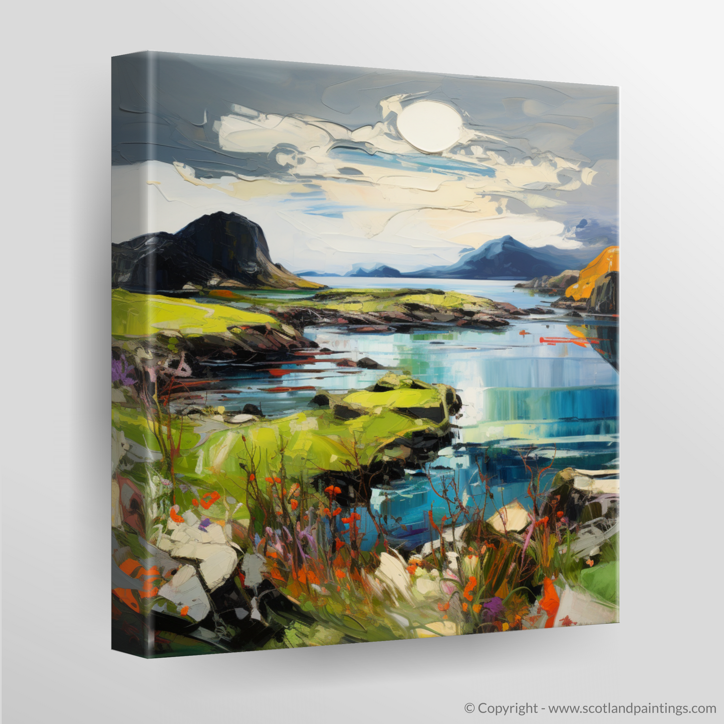 Painting and Art Print of Isle of Canna, Inner Hebrides. Isle of Canna Enchantment: An Expressionist Journey.