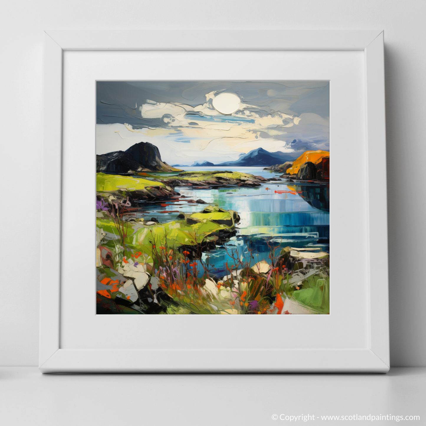 Painting and Art Print of Isle of Canna, Inner Hebrides. Isle of Canna Enchantment: An Expressionist Journey.