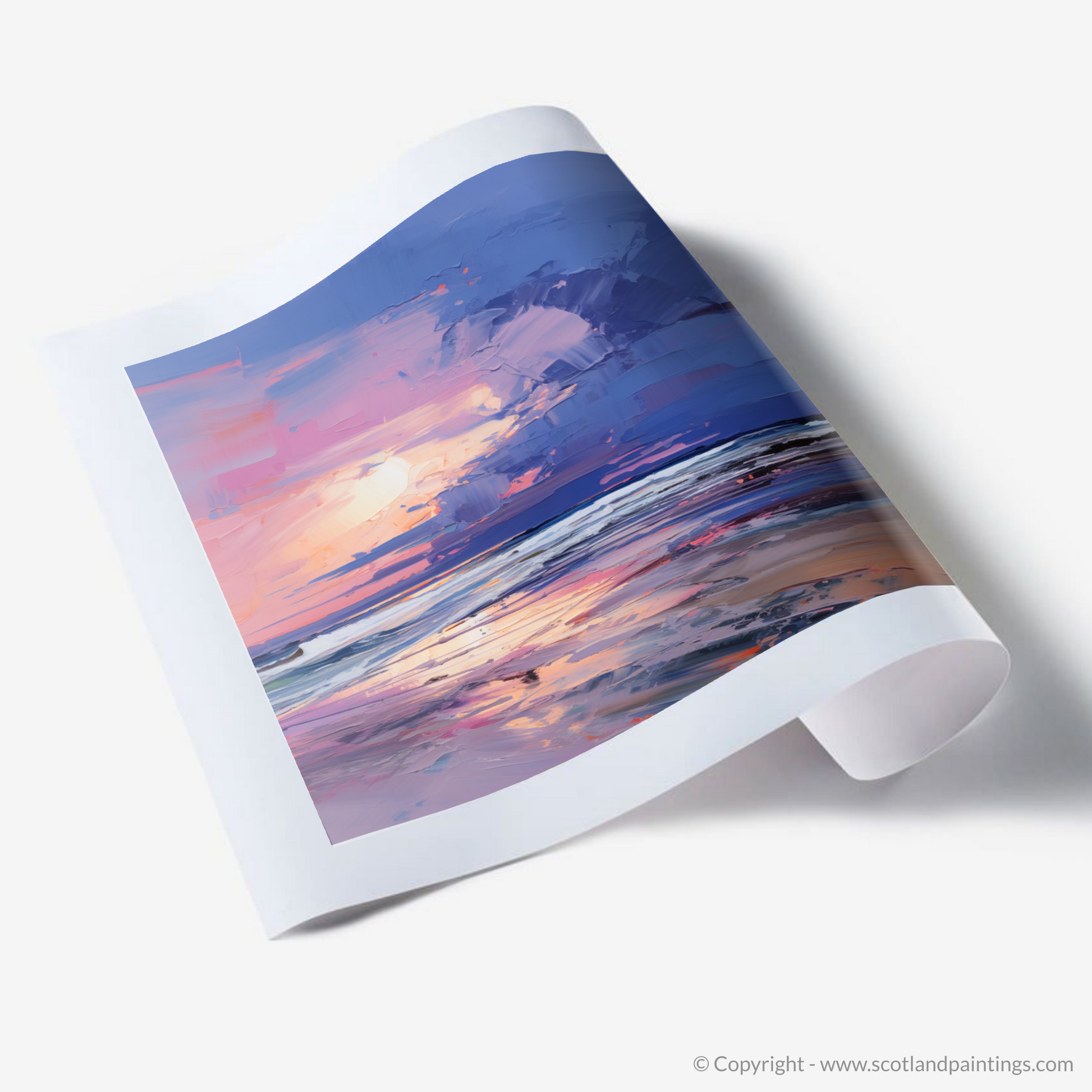 Art Print of Balmedie Beach at dusk