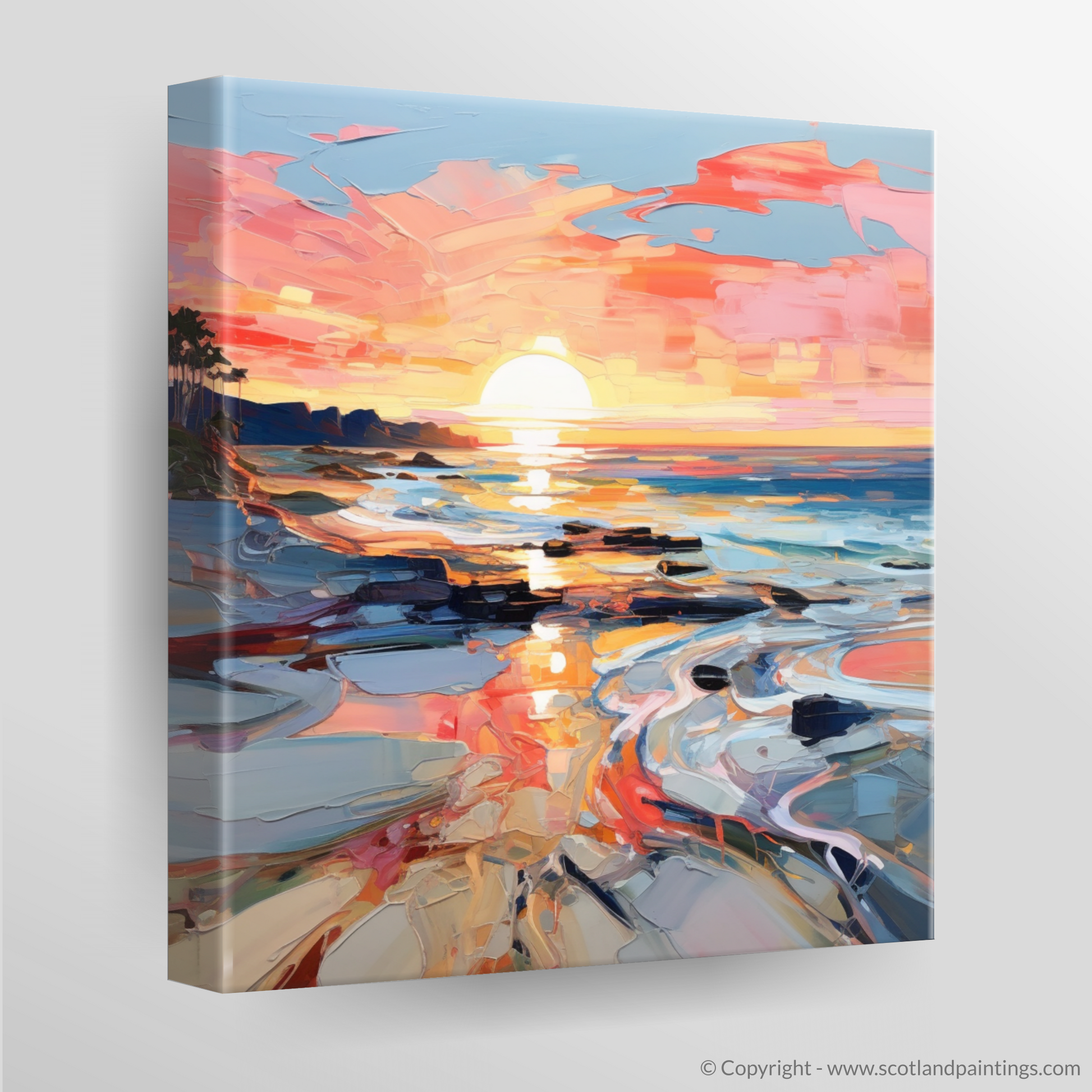 Canvas Print of Coral Beach at sunset