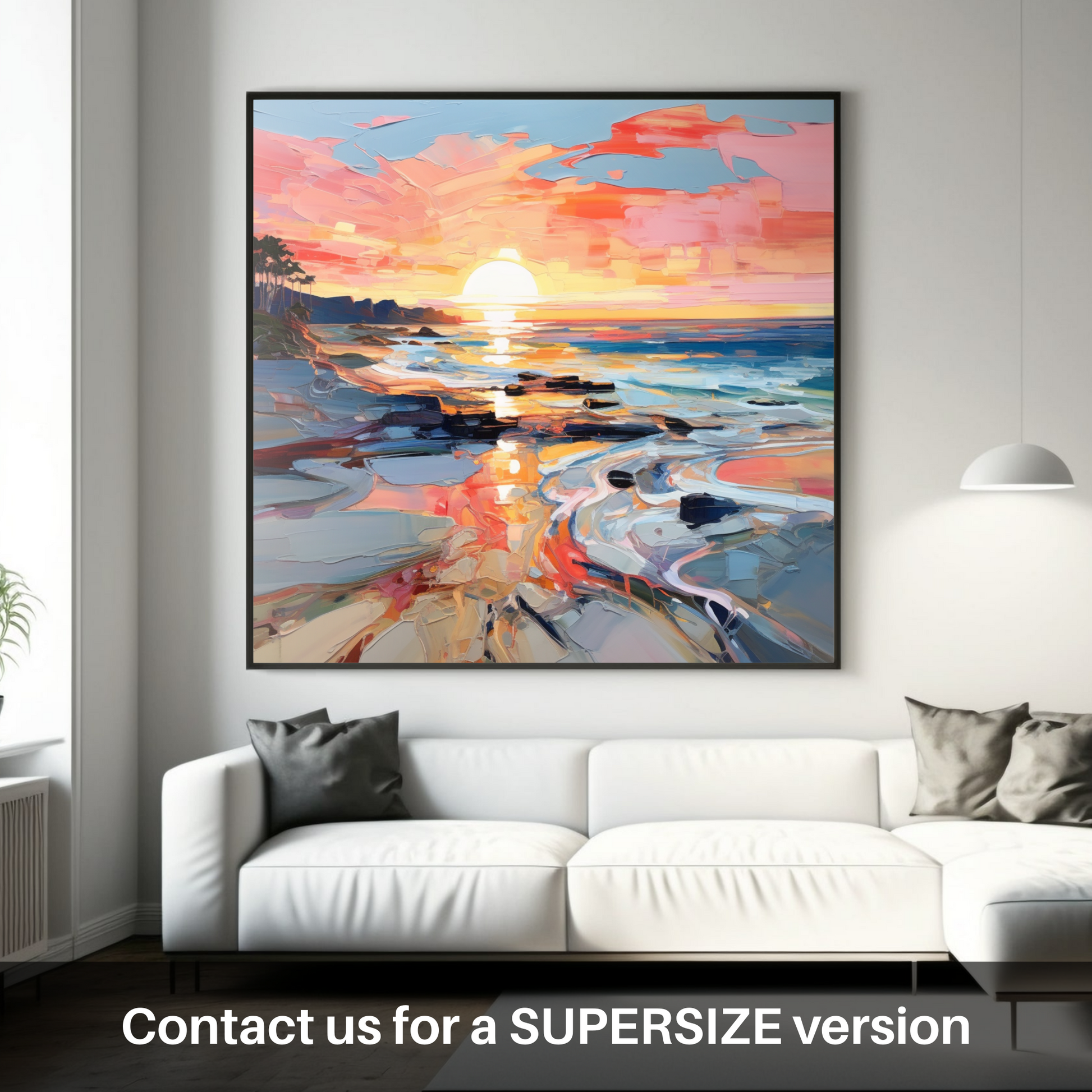 Huge supersize print of Coral Beach at sunset