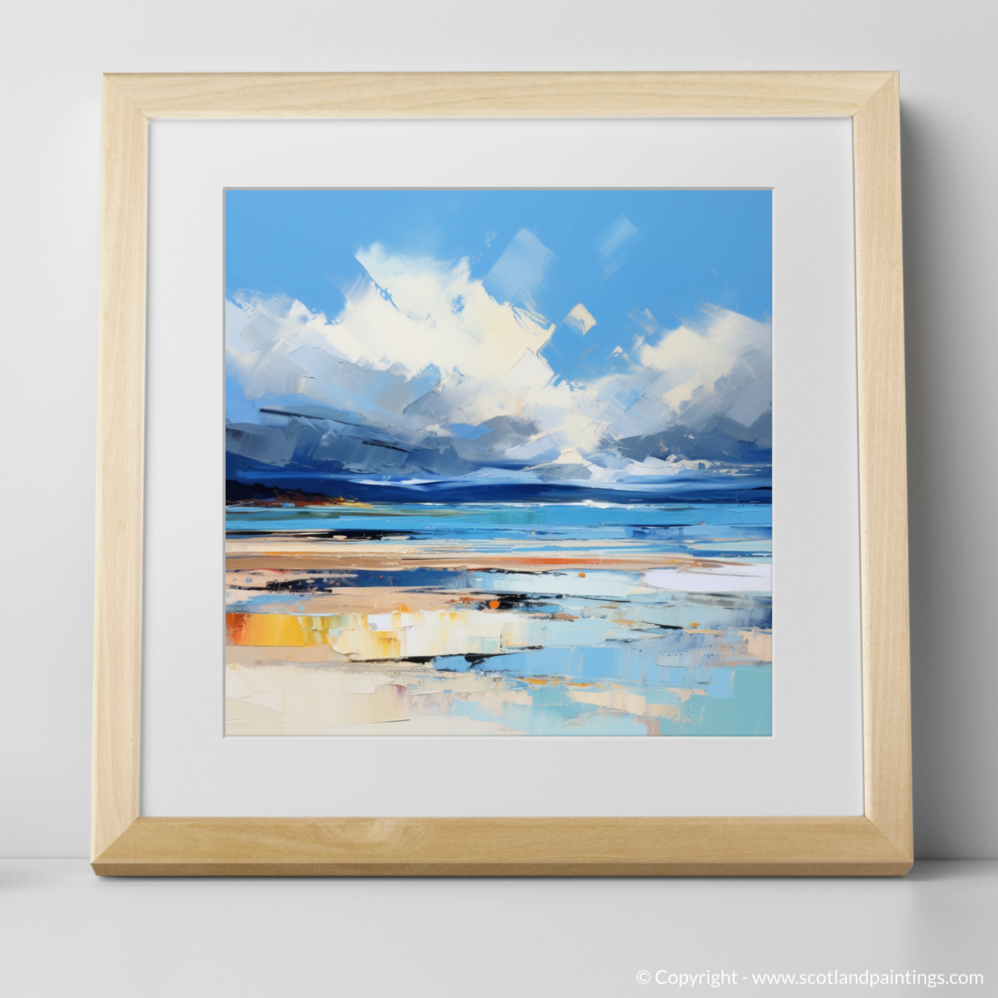 Art Print of Nairn Beach, Nairn with a natural frame