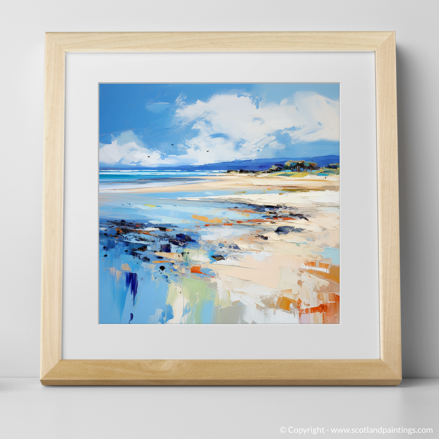 Art Print of Nairn Beach, Nairn with a natural frame