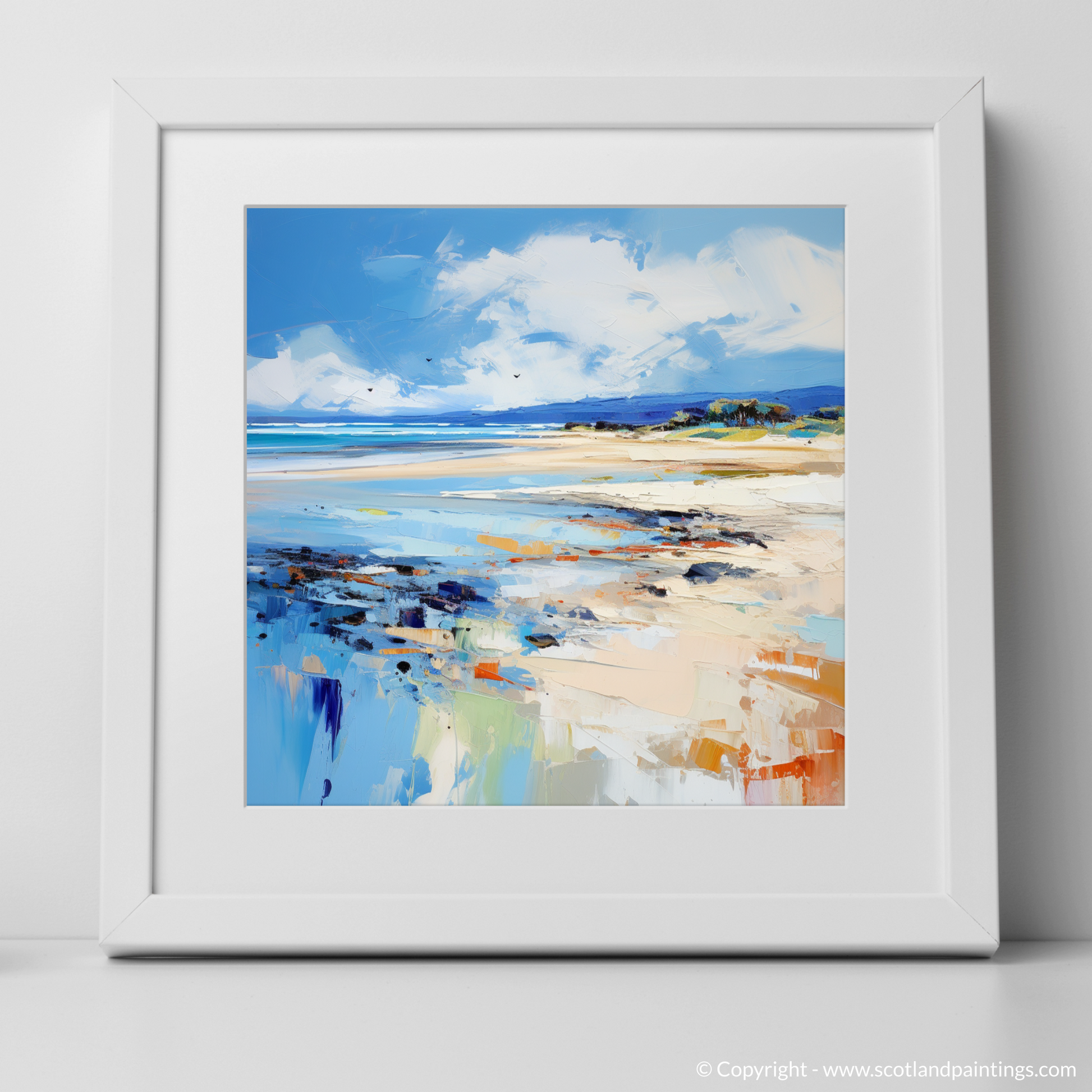 Art Print of Nairn Beach, Nairn with a white frame