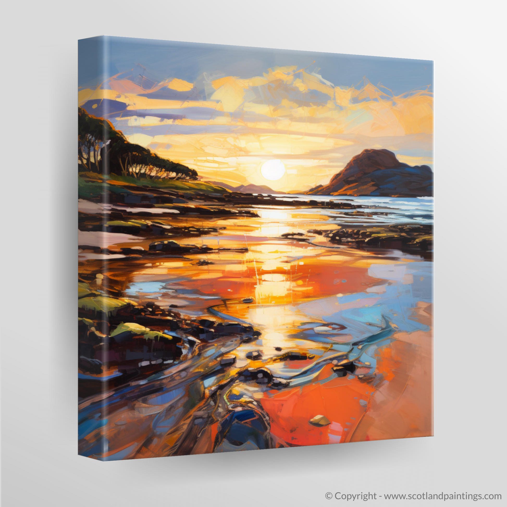 Canvas Print of Kiloran Bay at golden hour