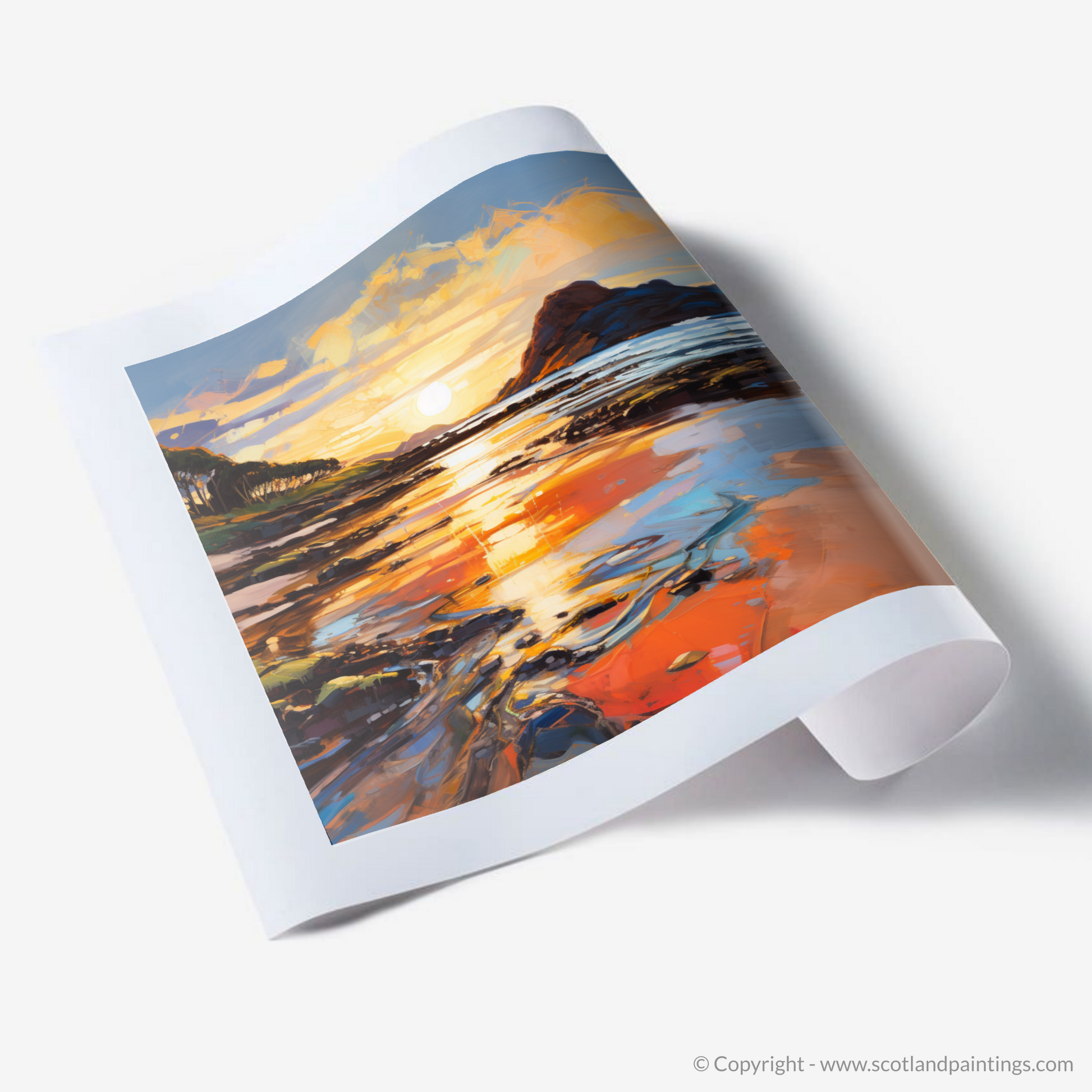 Art Print of Kiloran Bay at golden hour