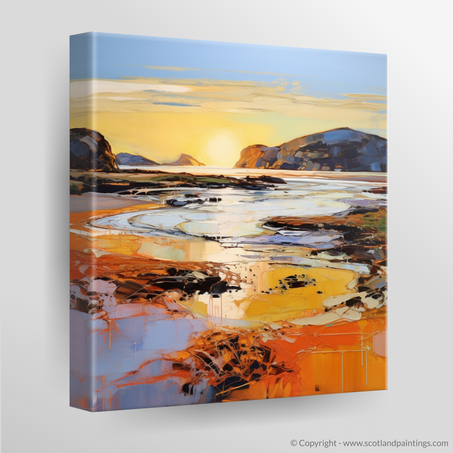 Canvas Print of Kiloran Bay at golden hour