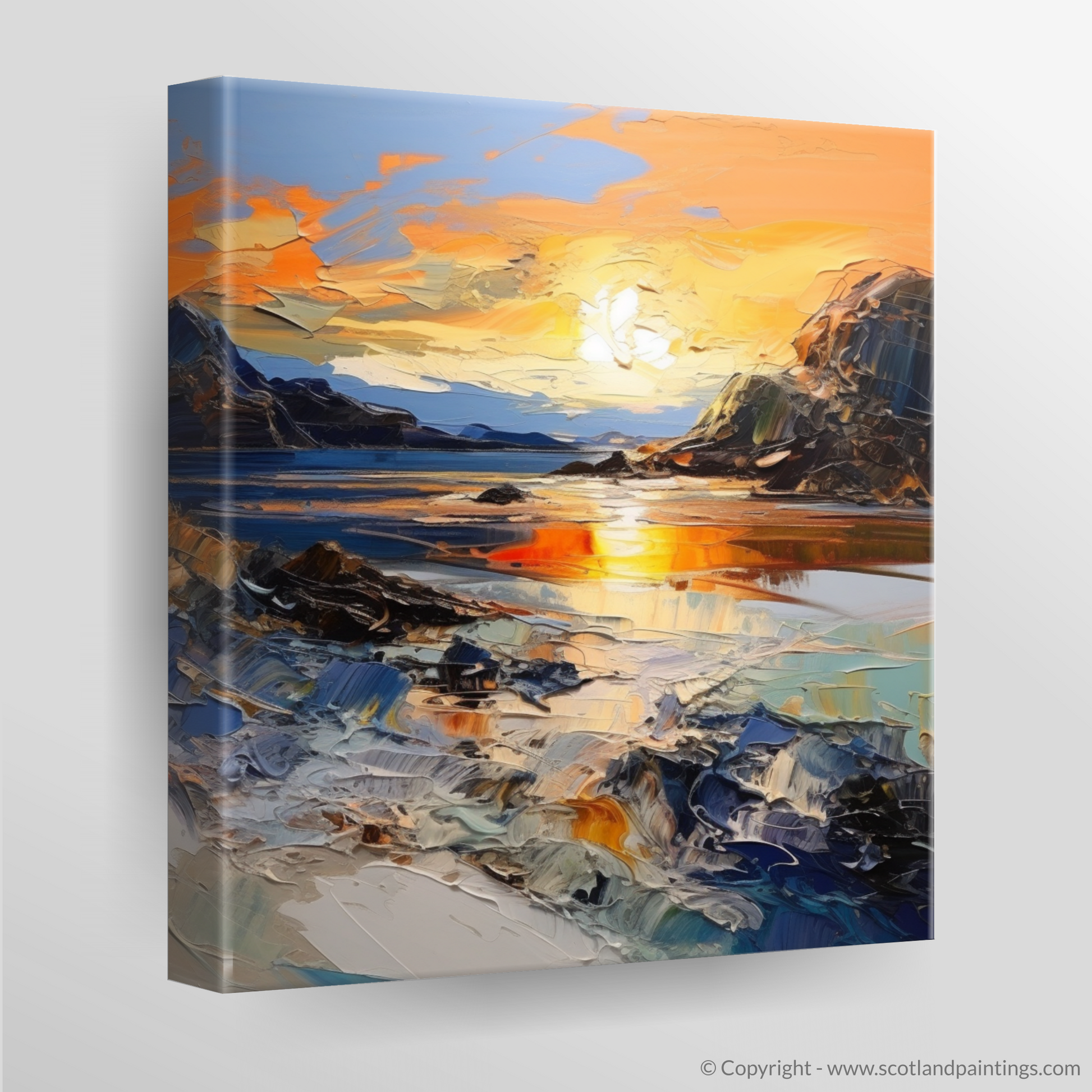 Canvas Print of Kiloran Bay at golden hour