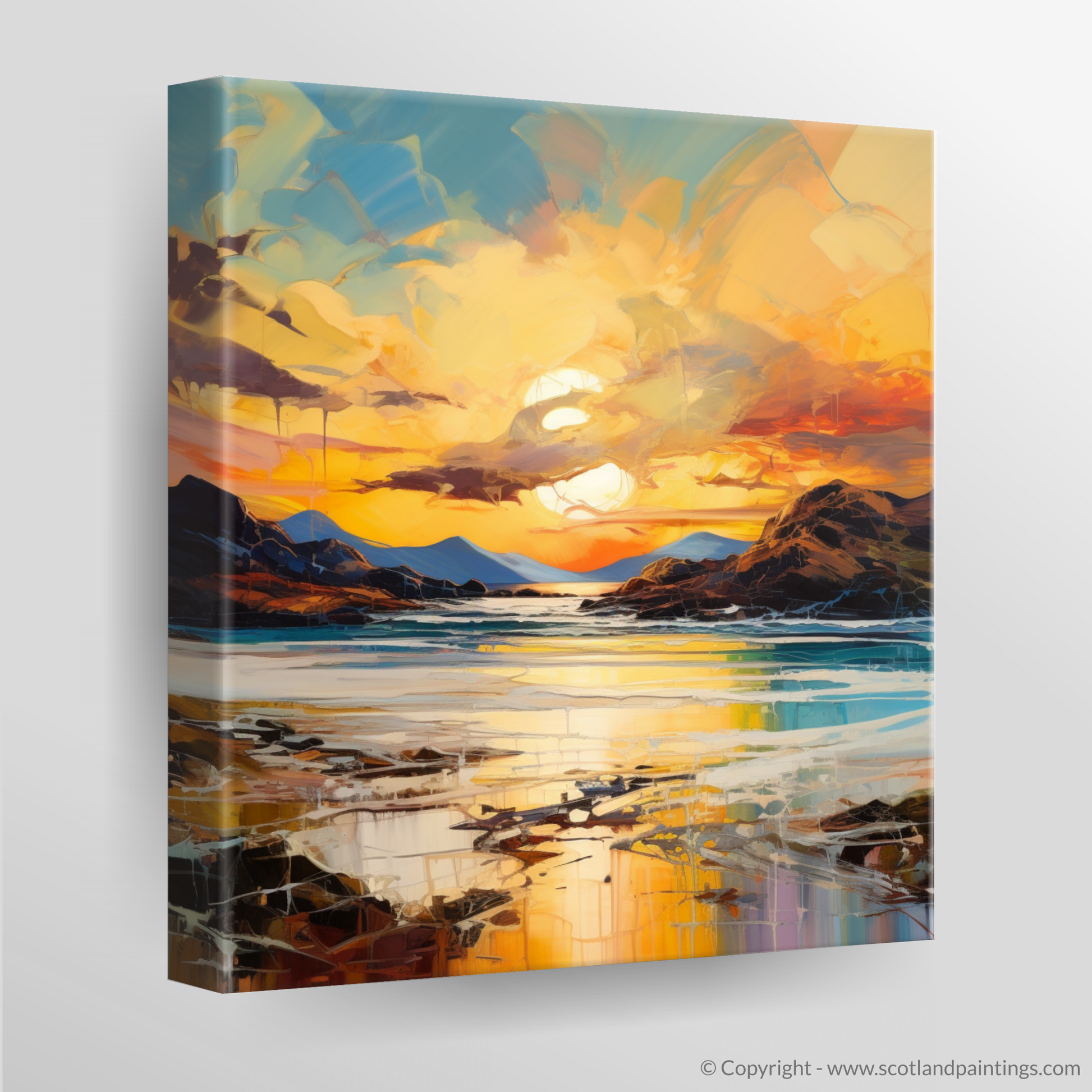 Canvas Print of Kiloran Bay at golden hour