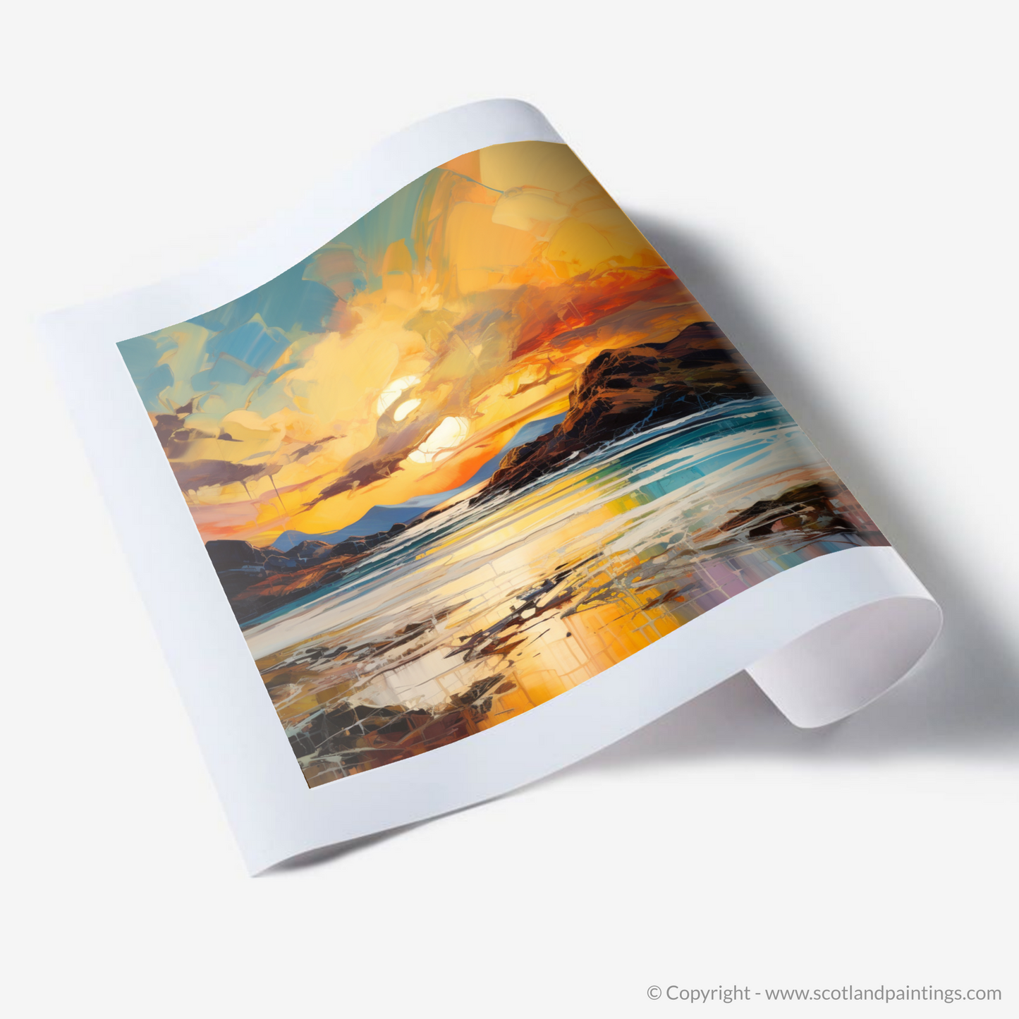 Art Print of Kiloran Bay at golden hour