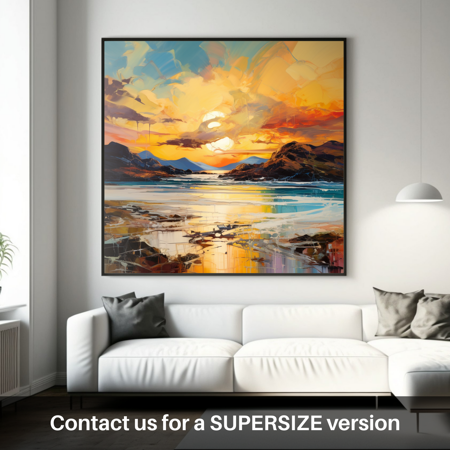 Huge supersize print of Kiloran Bay at golden hour