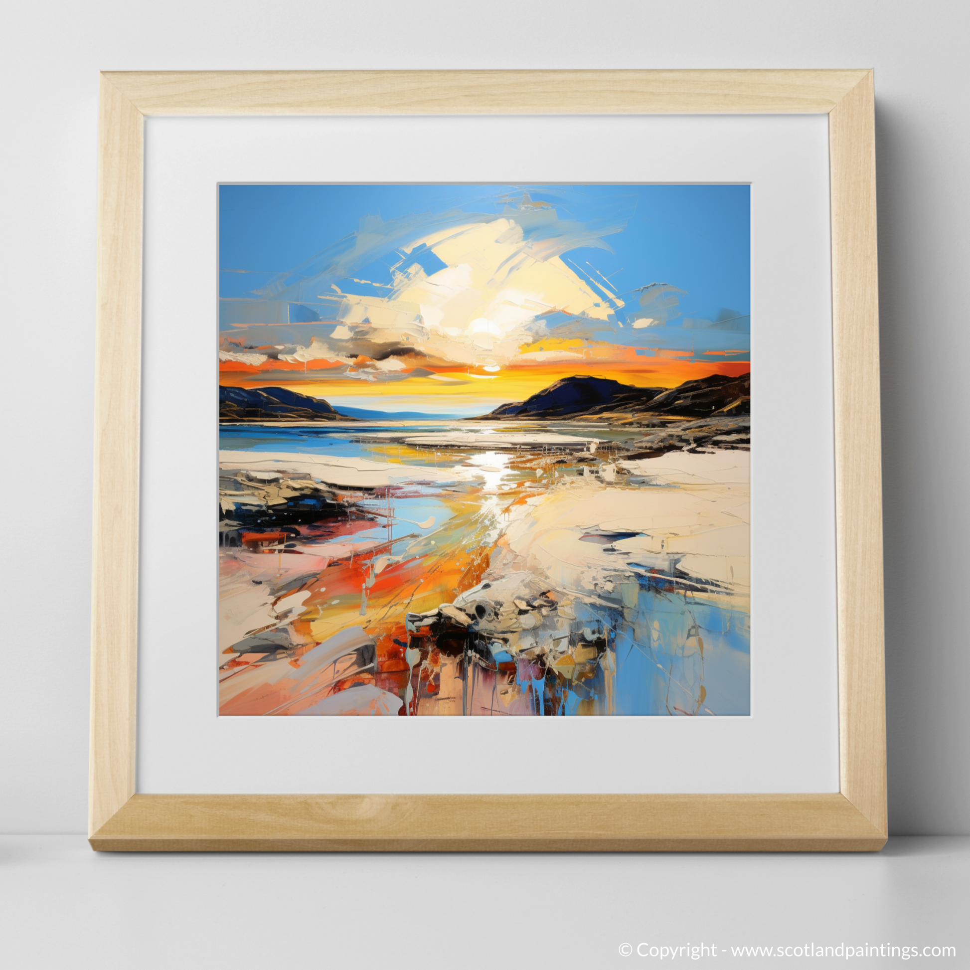 Art Print of Traigh Mhor at golden hour with a natural frame